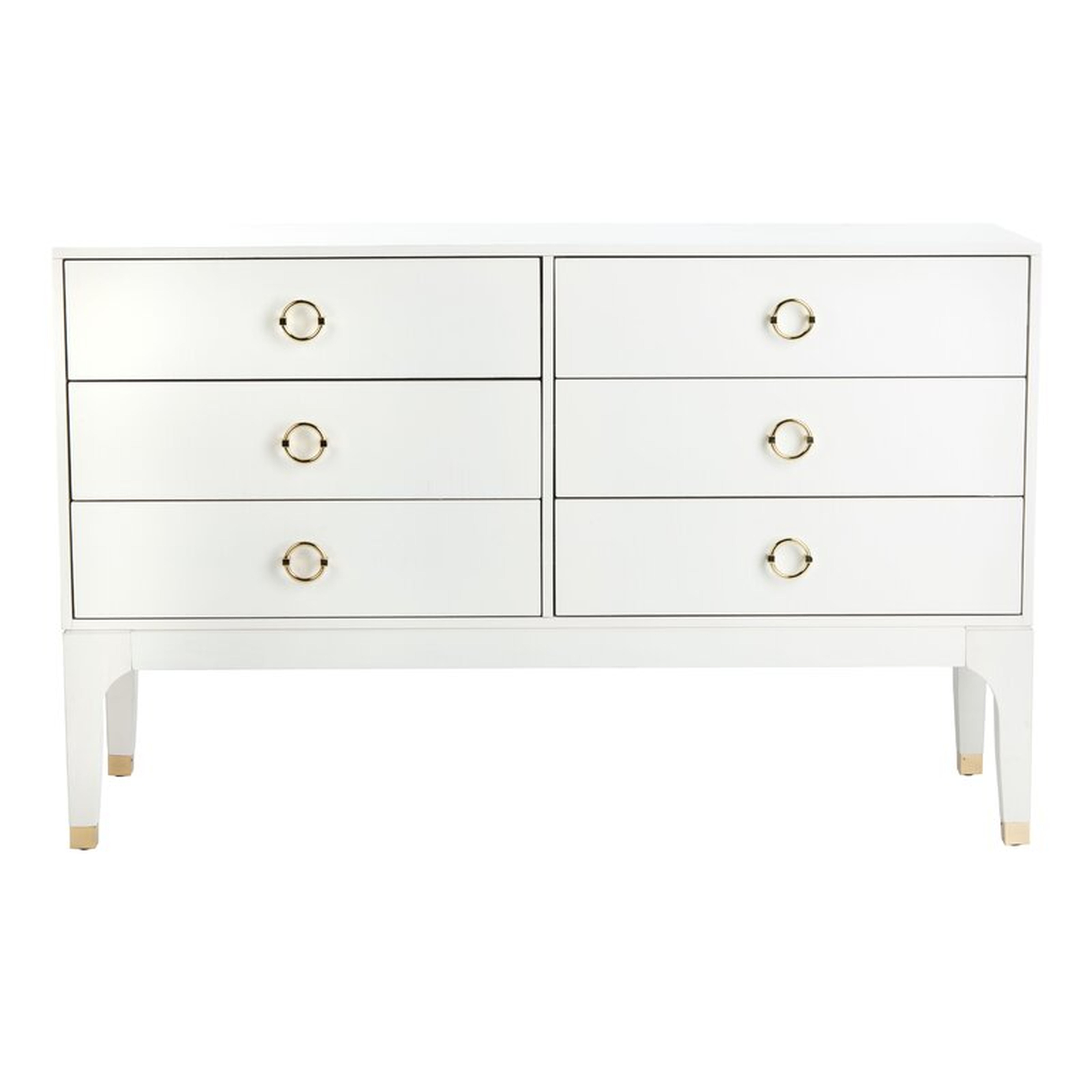 Lorna 6 Drawer Double Dresser - White - Wayfair