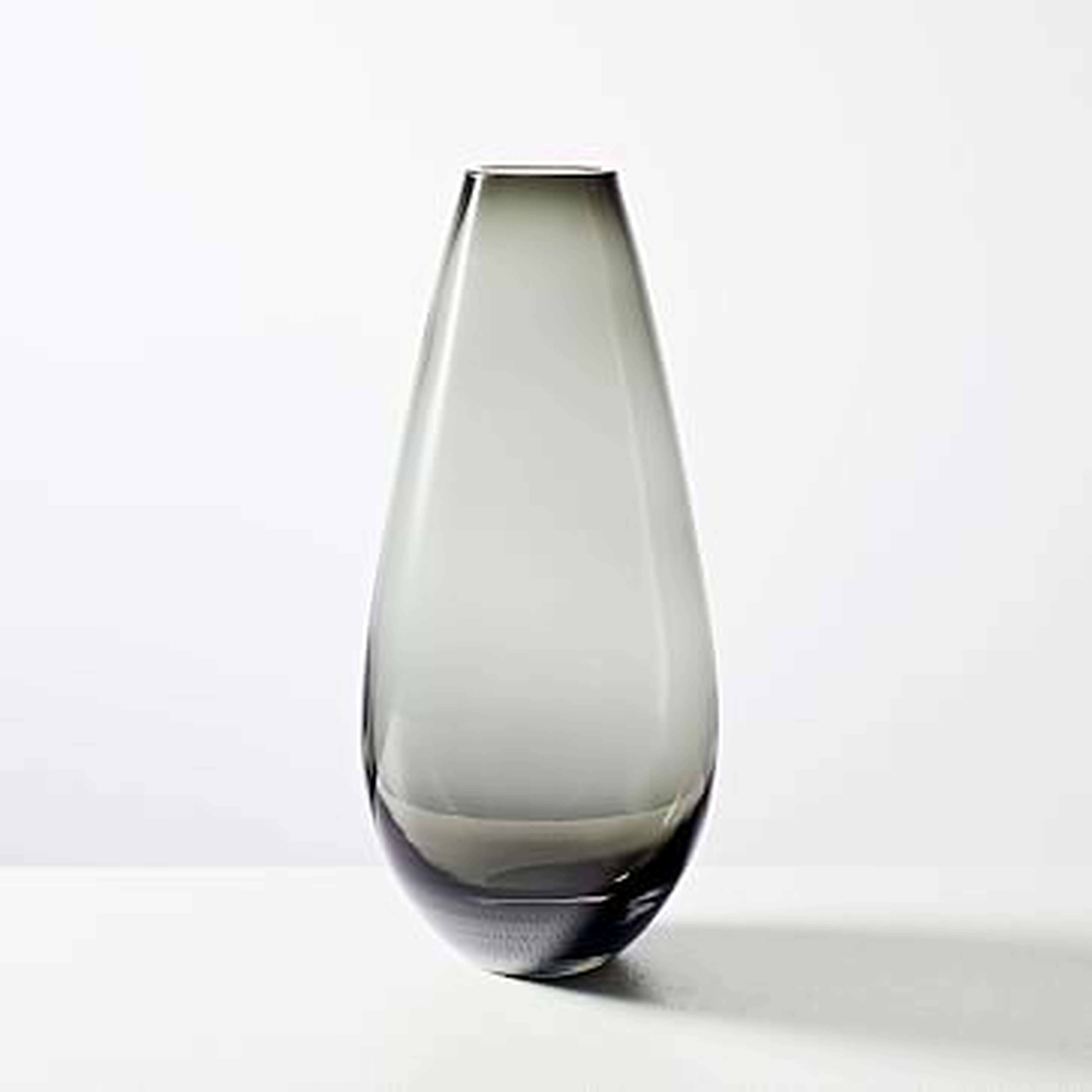 Foundations Vase, Smoke Gray, 10"h Glass Vase - West Elm