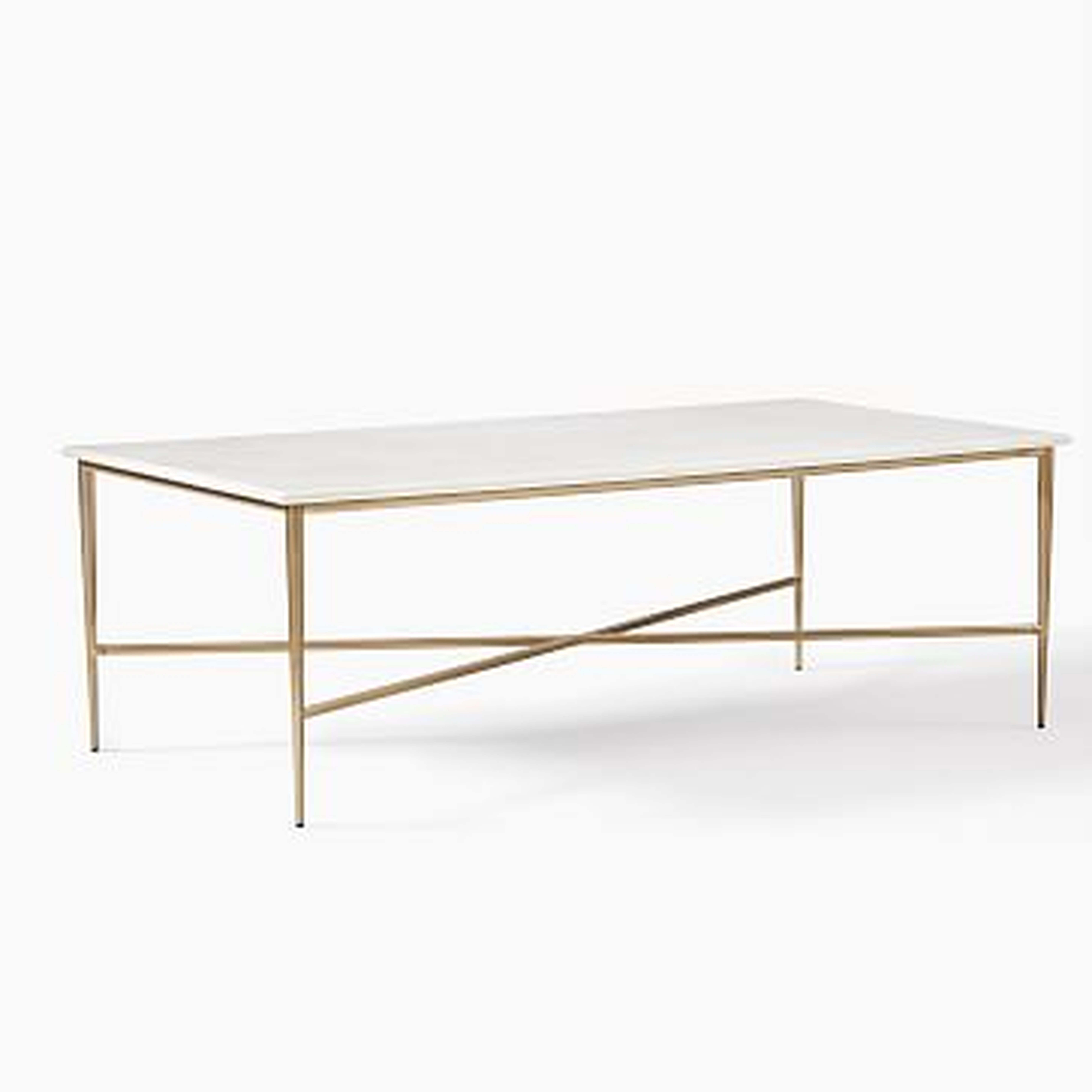 Neve Rectangle Coffee Table, White Marble - West Elm