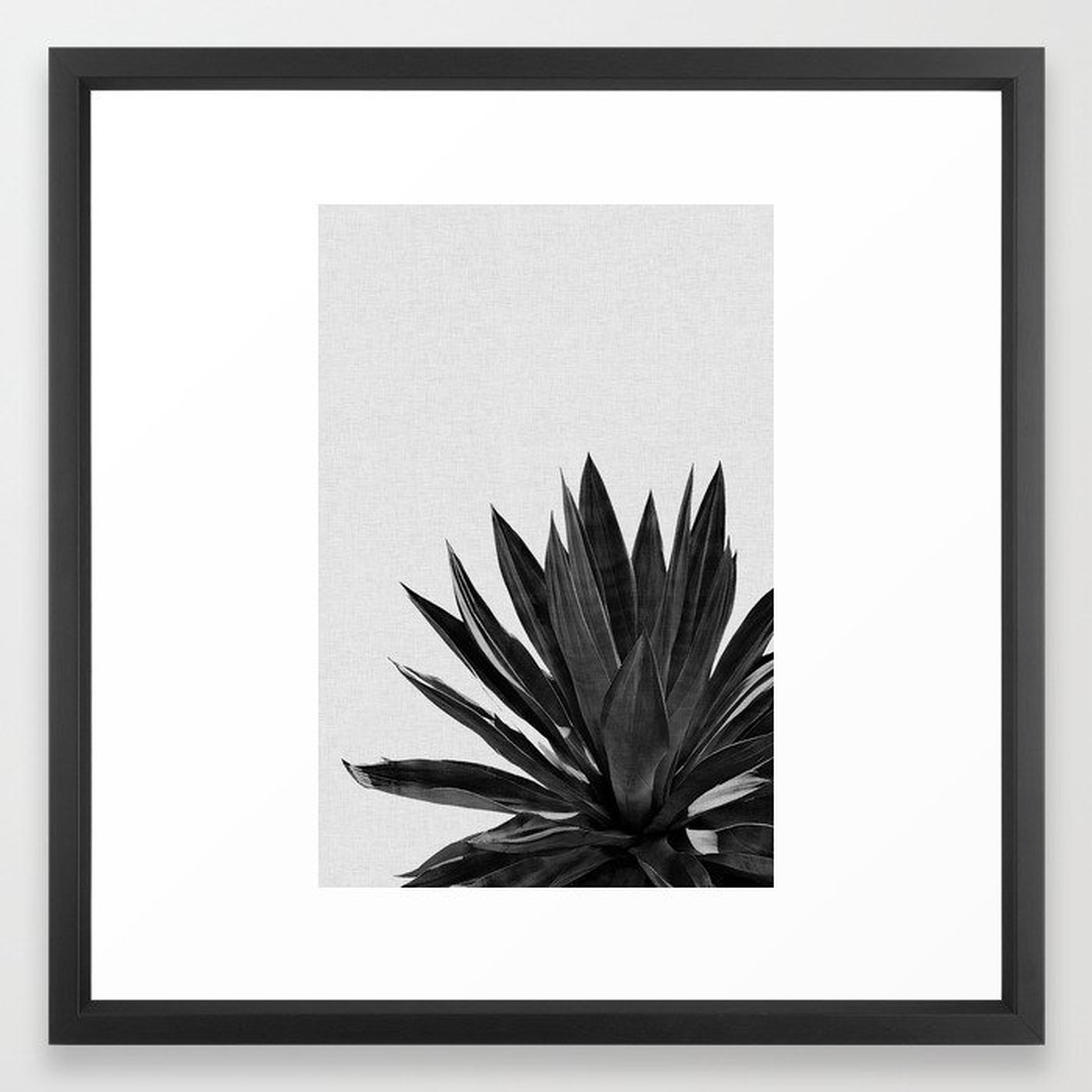 Agave Cactus Black & White Framed Art Print - Society6