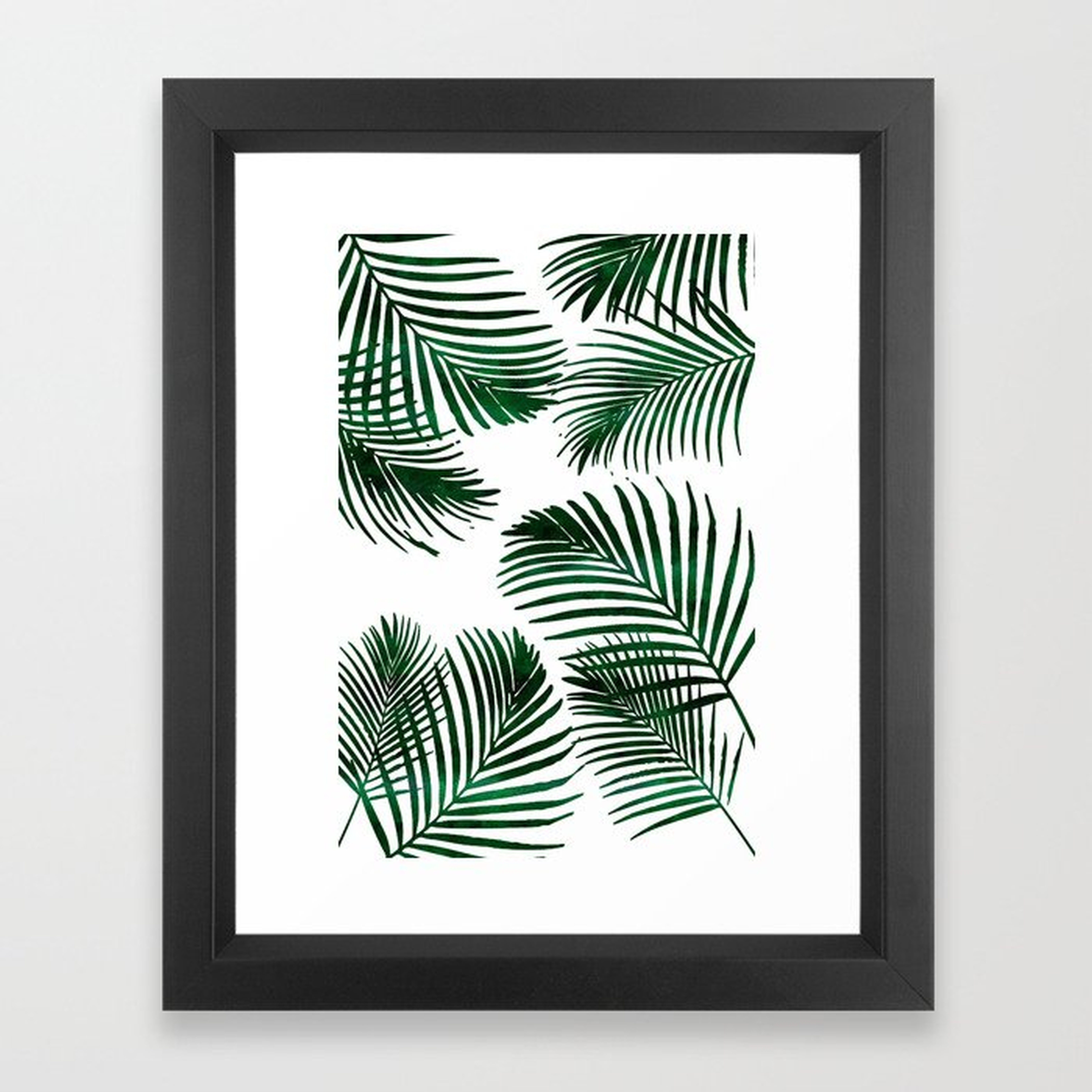 Tropical Palm Leaf Framed Art Print - Vector Black - 10" x 12" by Naturemagick - Society6