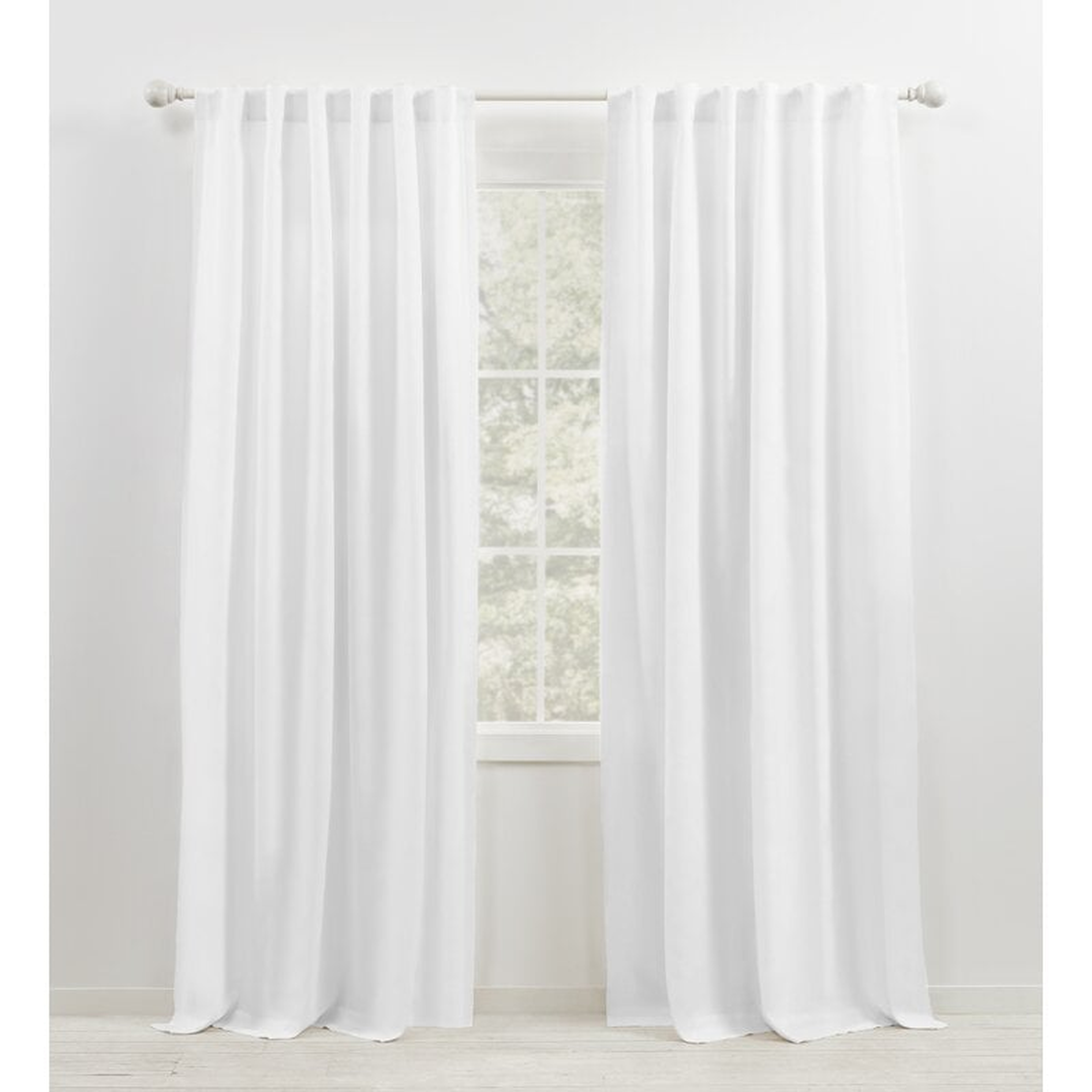 Leanne Semi-Sheer Rod Pocket Single Curtain Panel - 50x84" - Wayfair
