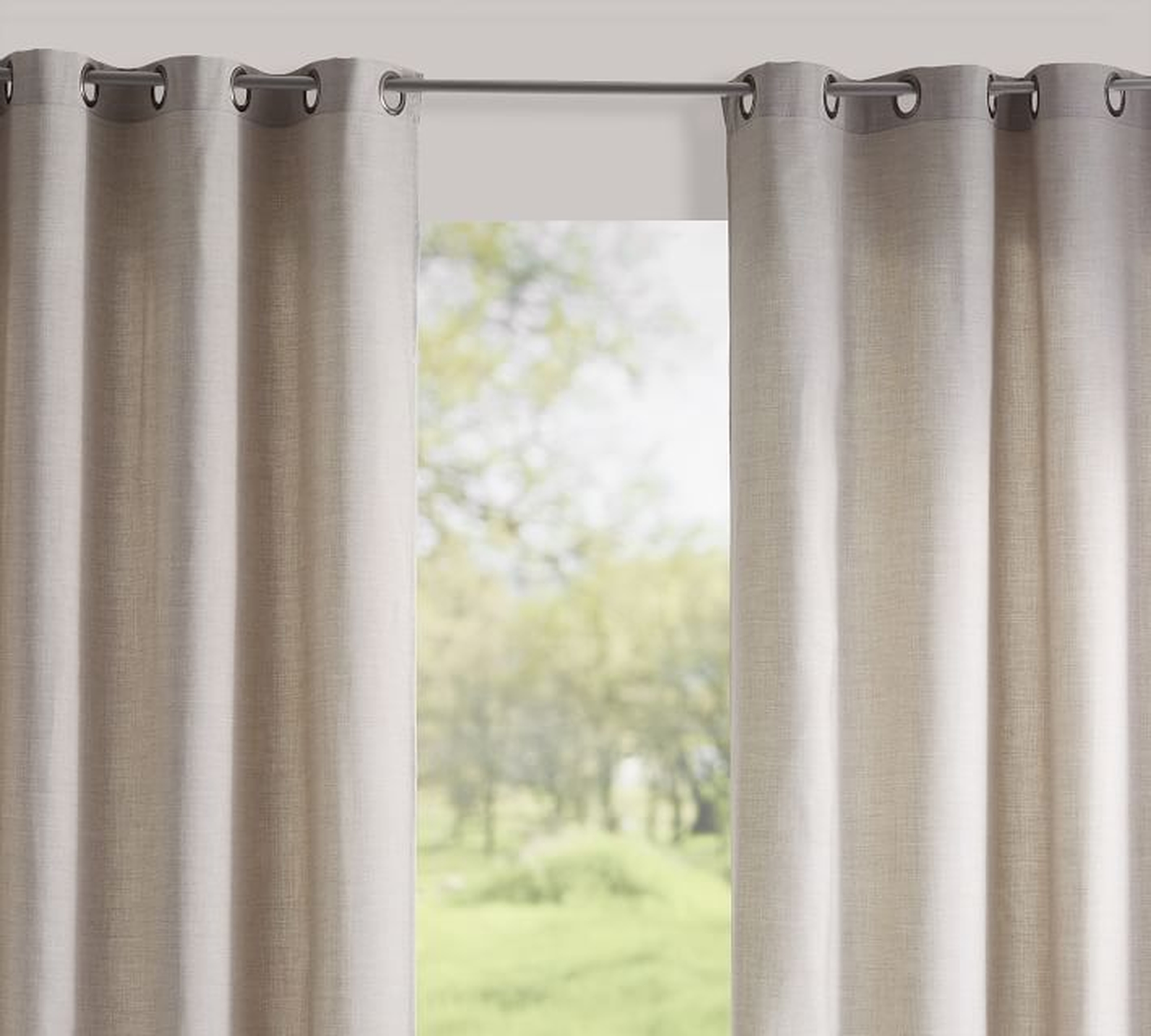 Sunbrella® Solid Outdoor Grommet Curtain - Pottery Barn