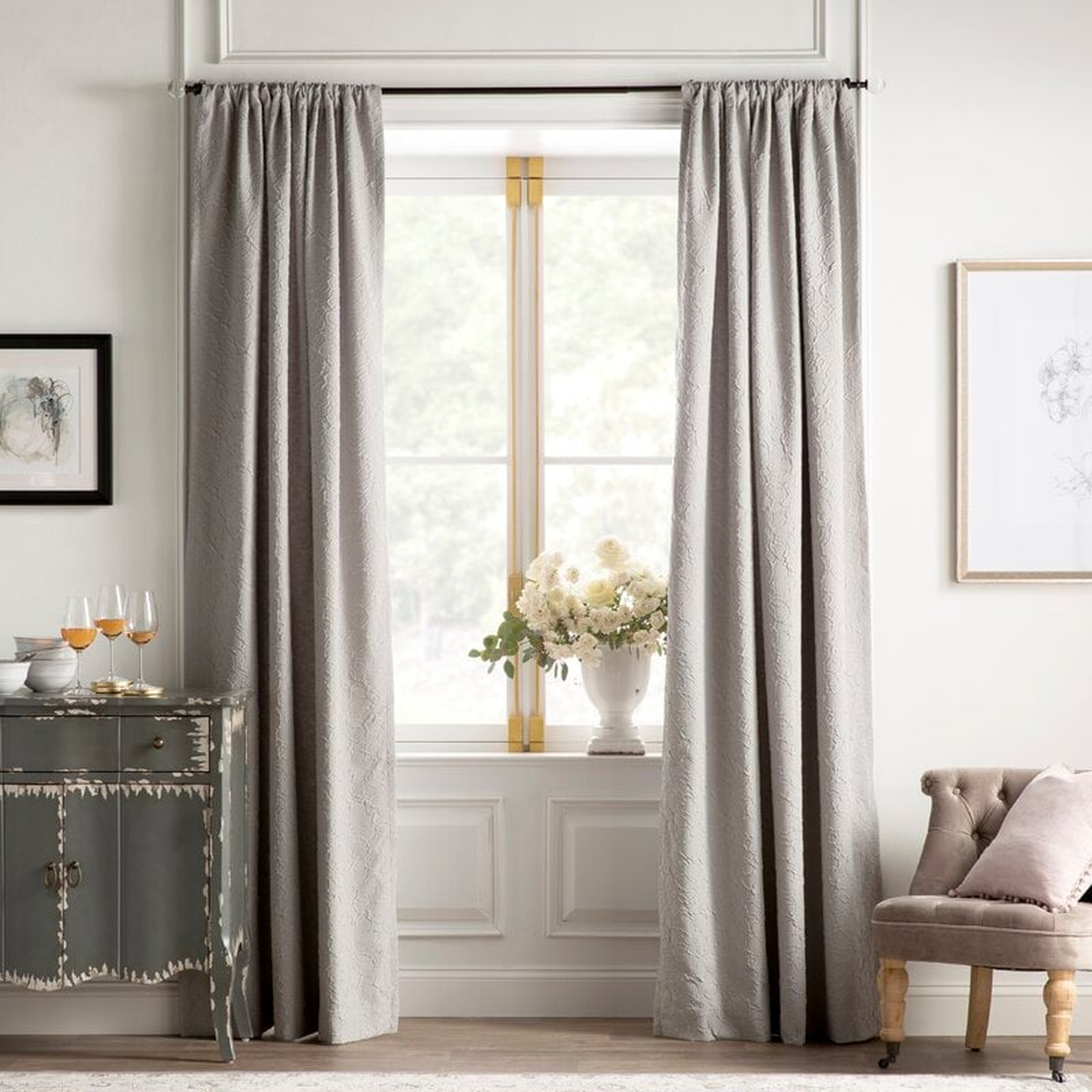 Concert Solid Room Darkening Thermal Rod Pocket Single Curtain Panel - Wayfair