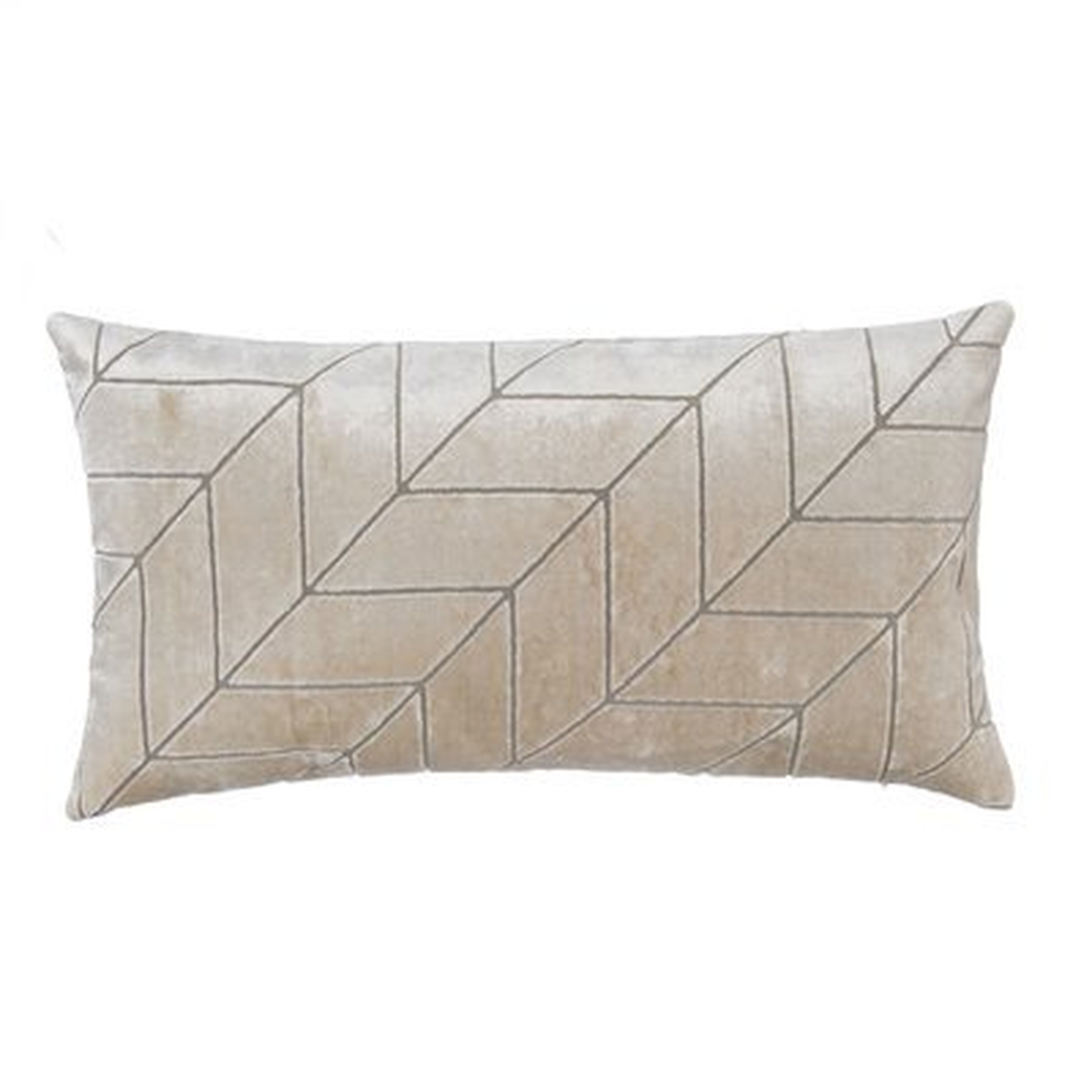 Oneill Cut Velvet Chevron Lumbar Pillow - Wayfair