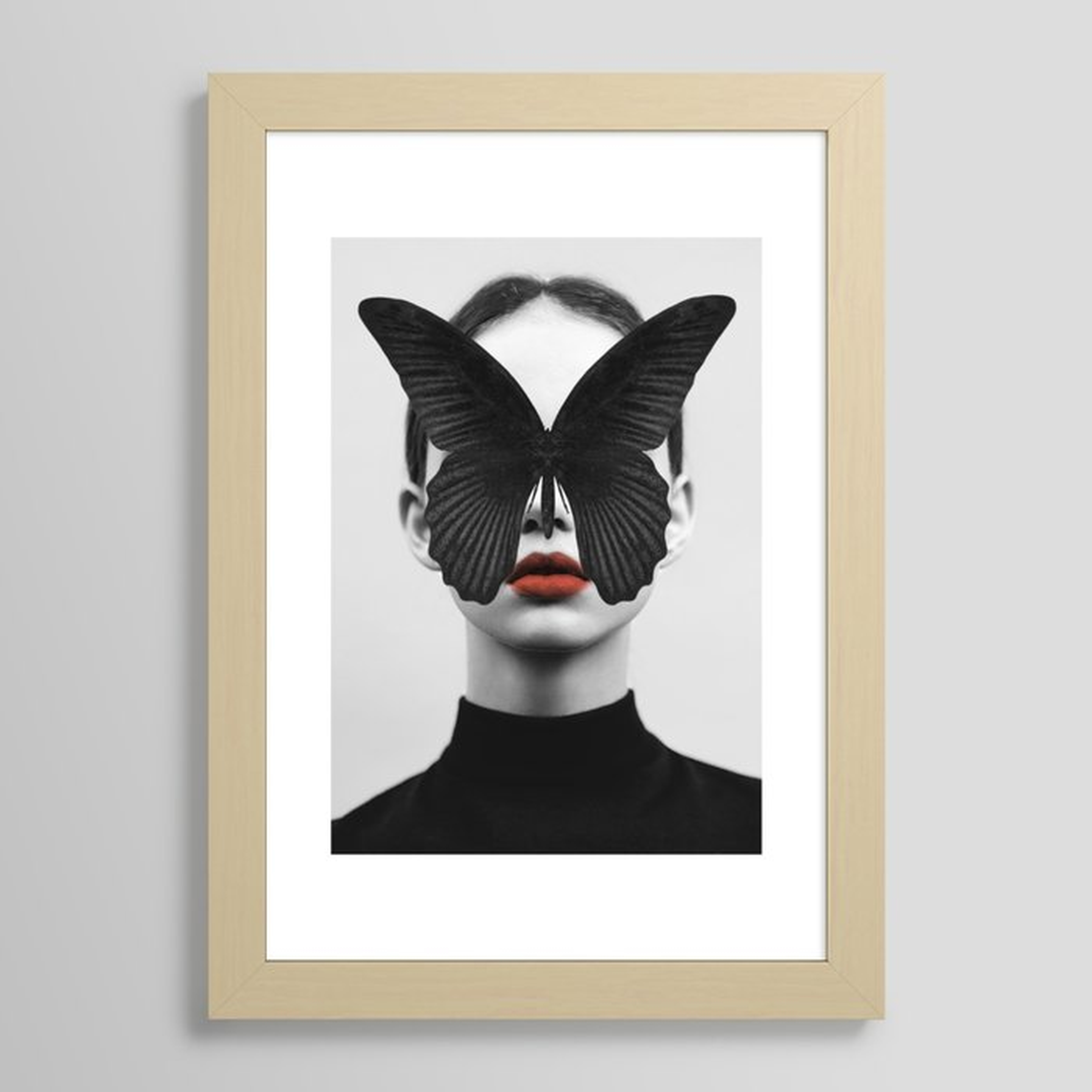 Black Butterfly Framed Art Print-Scoop - Society6
