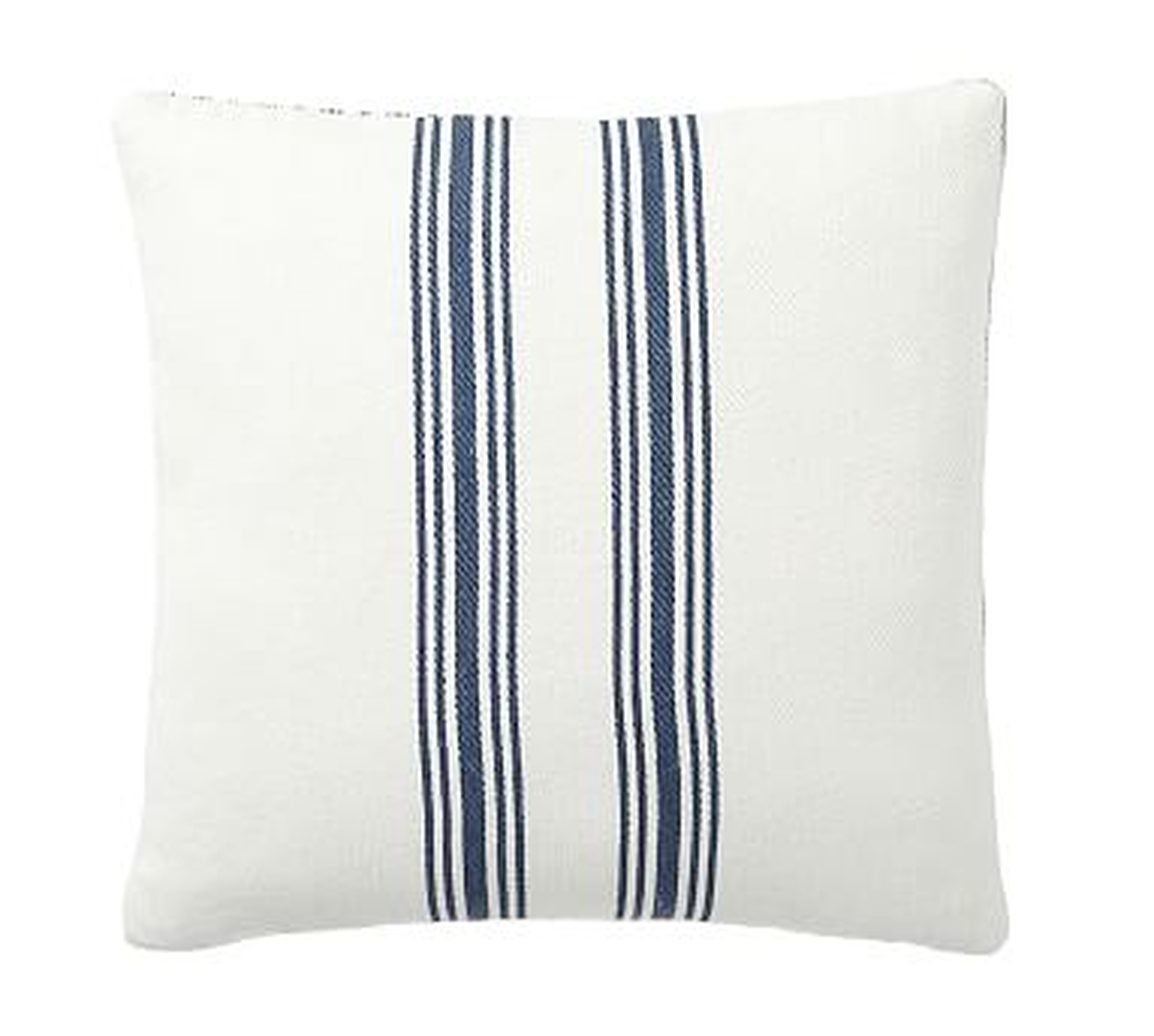 Culver Reversible Stripe Grainsack Pillow Cover, 20", Storm Blue - Pottery Barn
