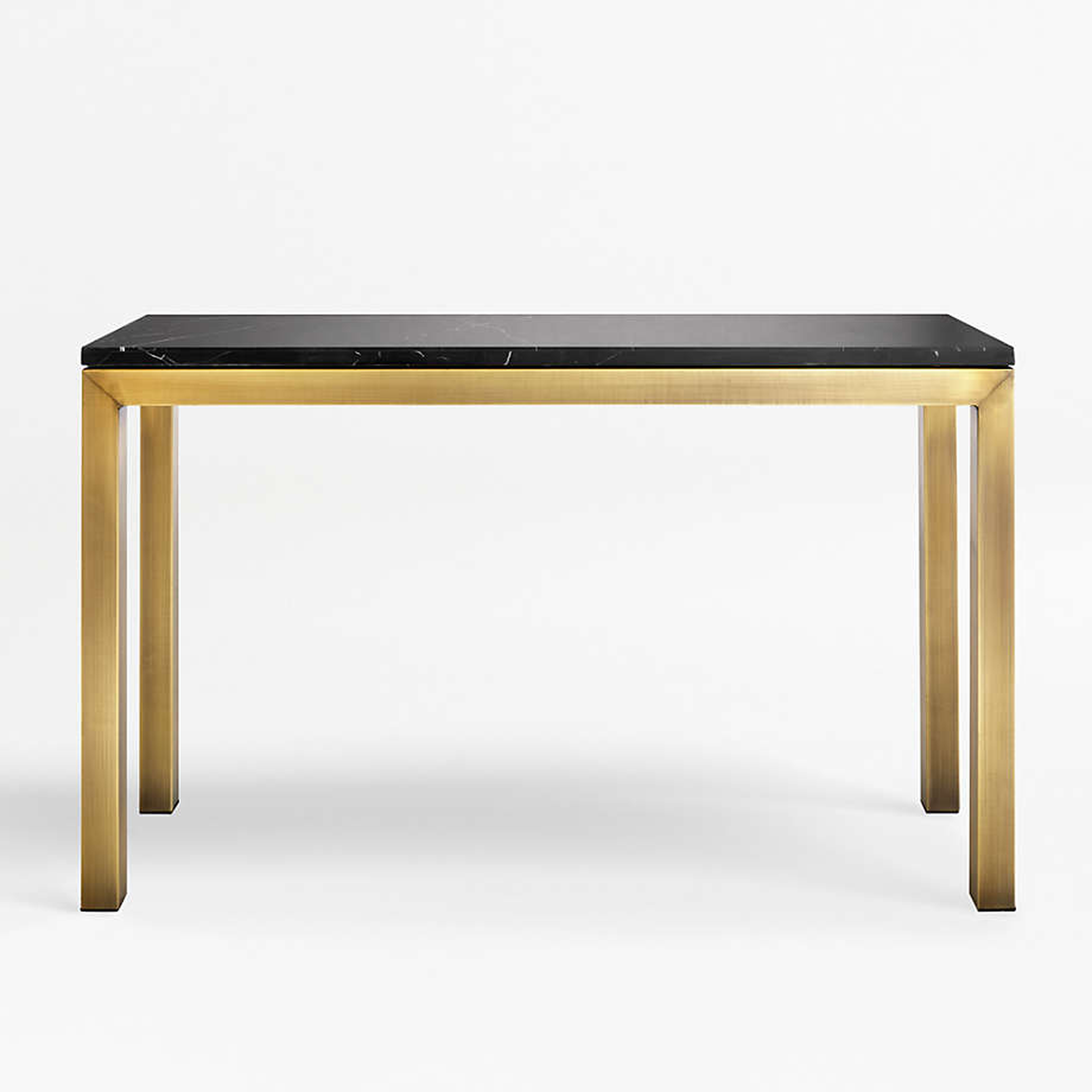 Parsons Black Marble Top/Brass Base 48x16 Console Table - Crate and Barrel