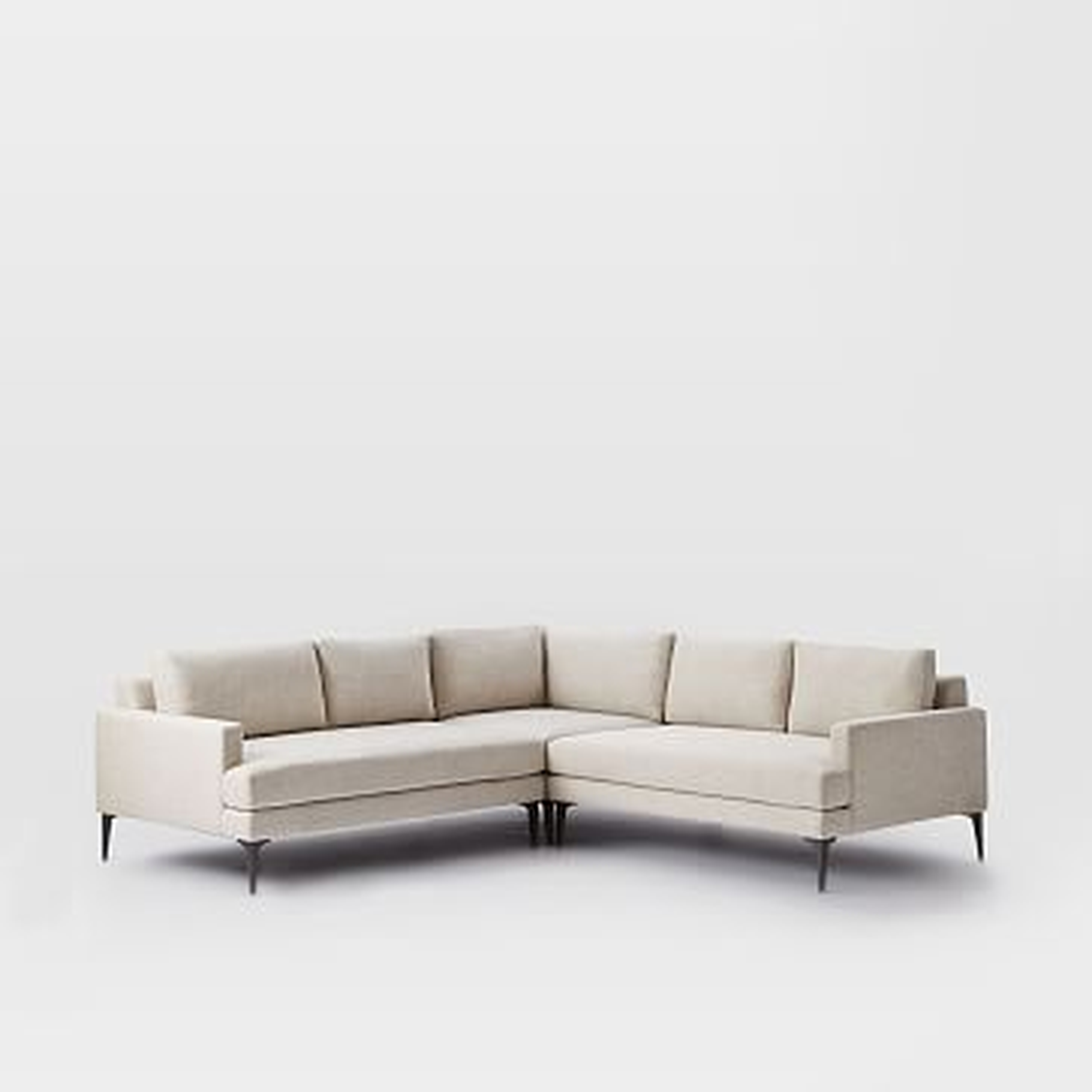 Andes  Set 6, Right Arm 2 Seater Sofa, Left Arm 2 Seater Sofa, Corner, Twill, Stone - West Elm