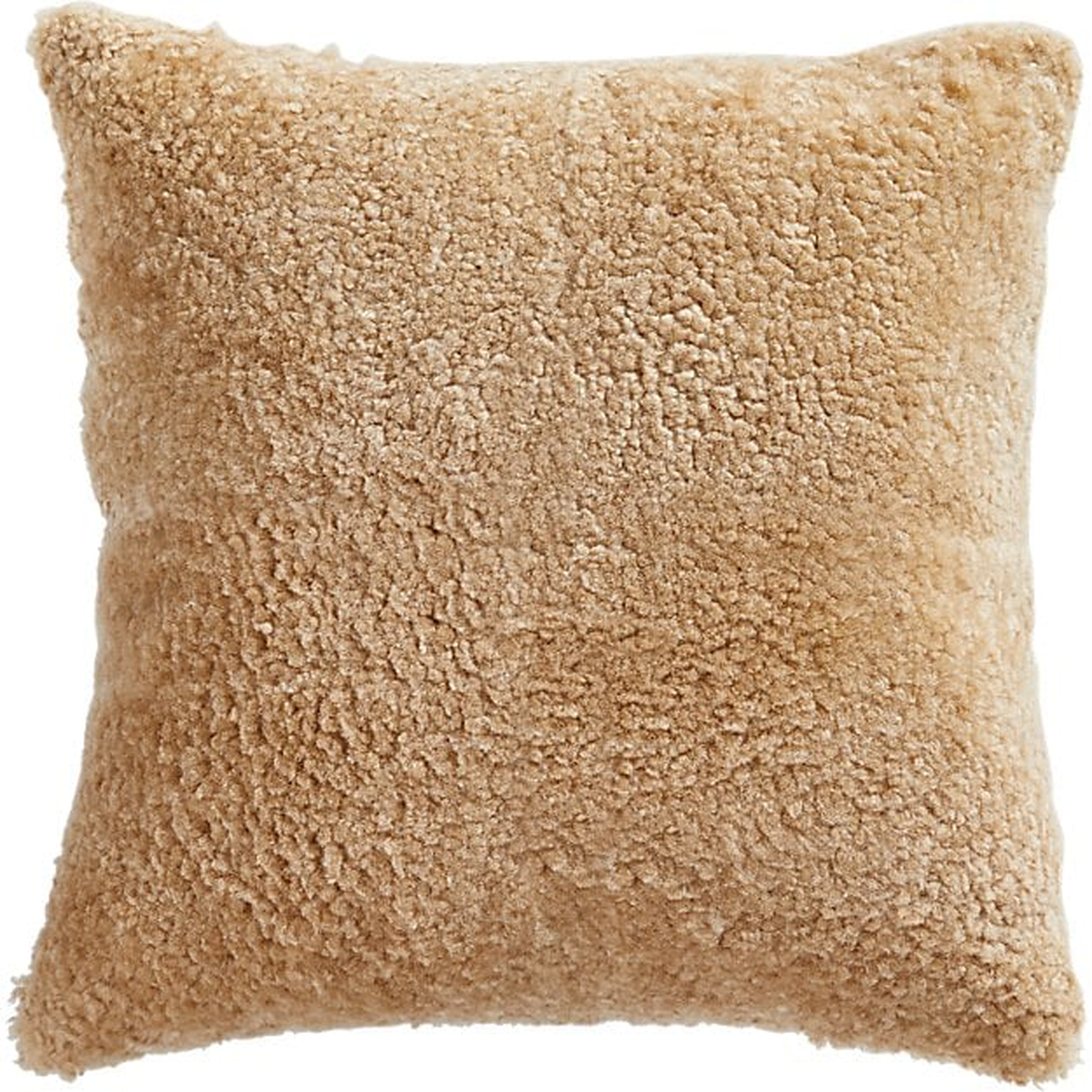 18" SHORN SHEEPSKIN CAMEL PILLOW - CB2