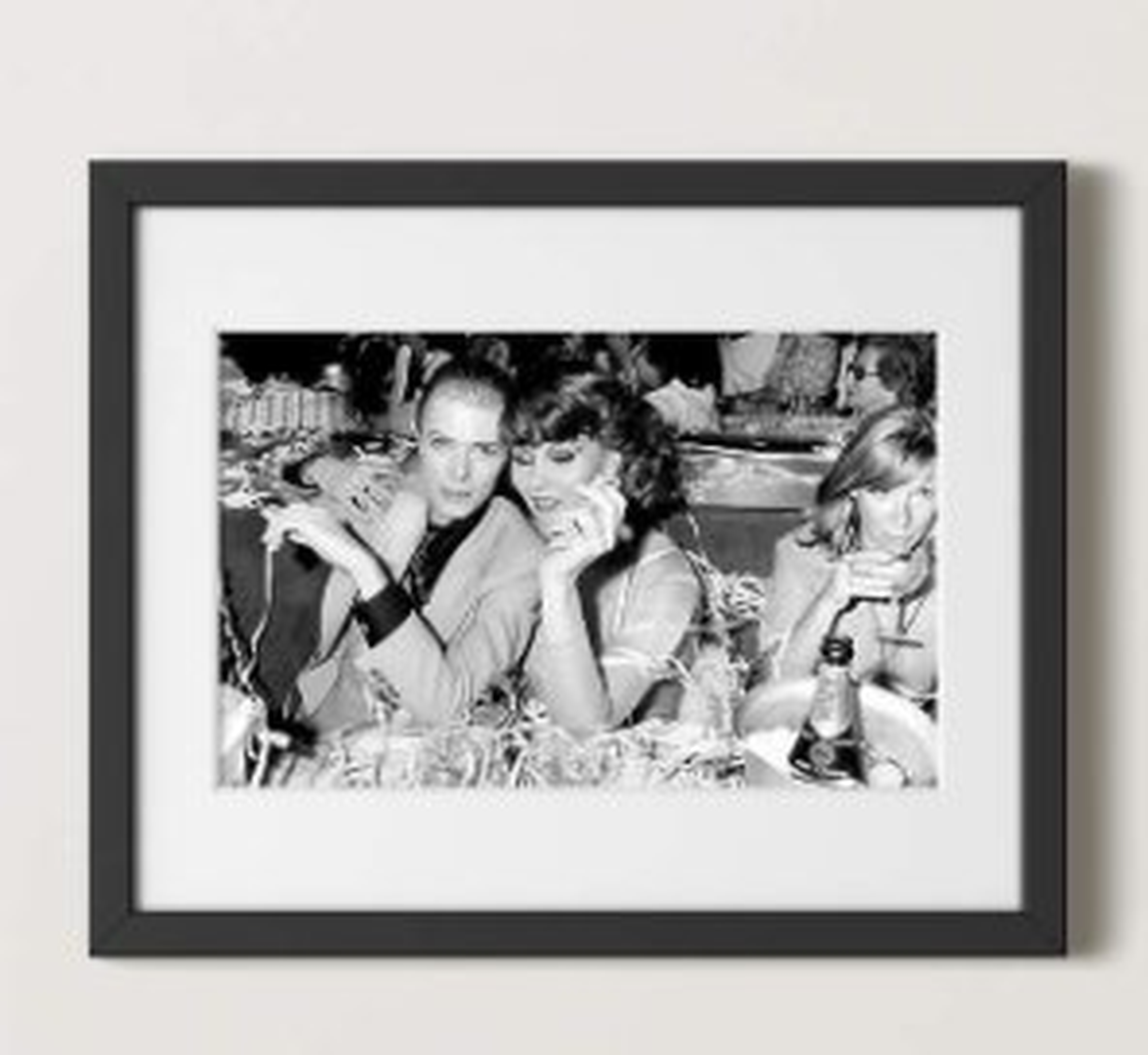 'David Bowie and Romy Haag' Photographic Print in Black Frame 21.5"x17.5" - CB2