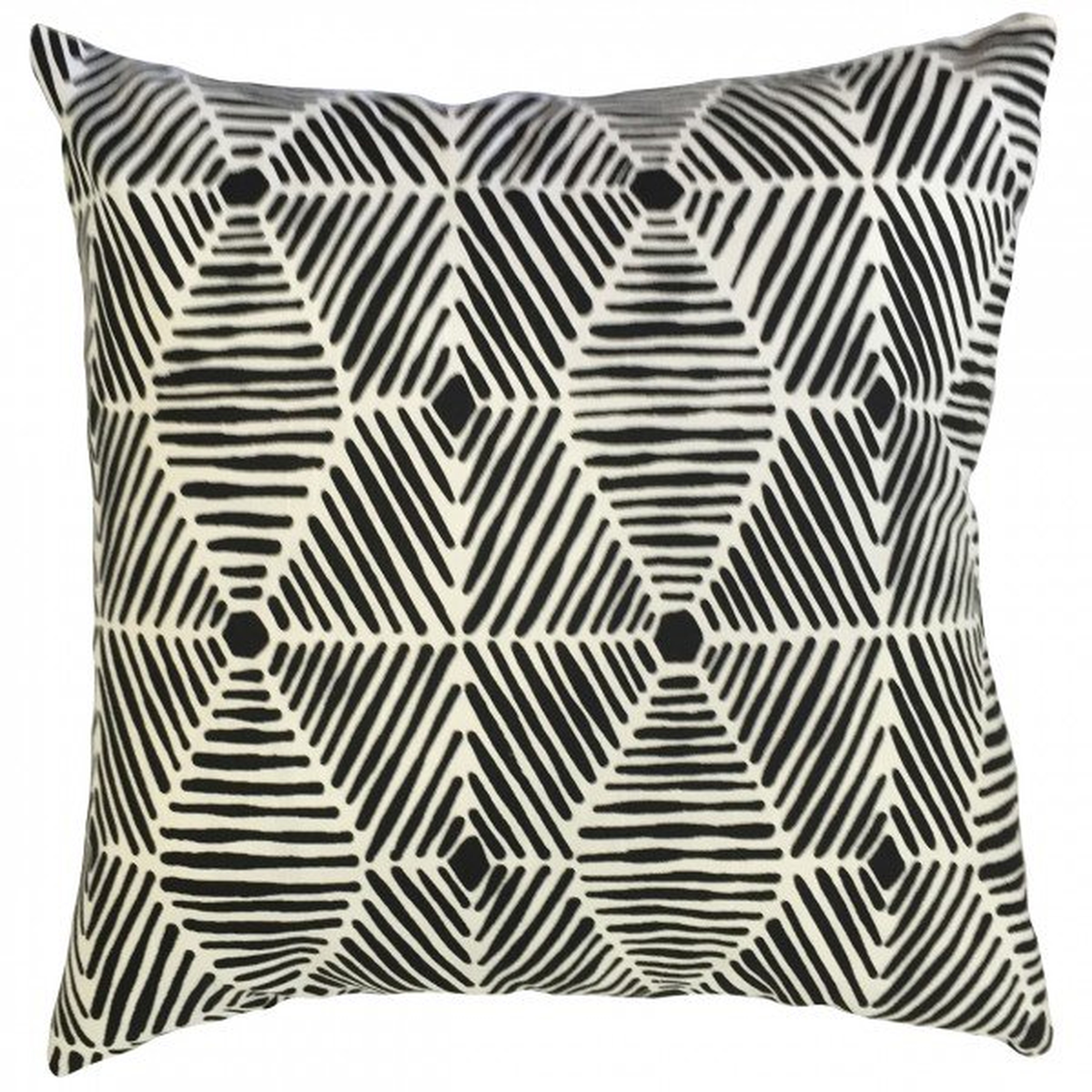 Iakovos Geometric Pillow Black - 18" x 18" poly insert included - Linen & Seam