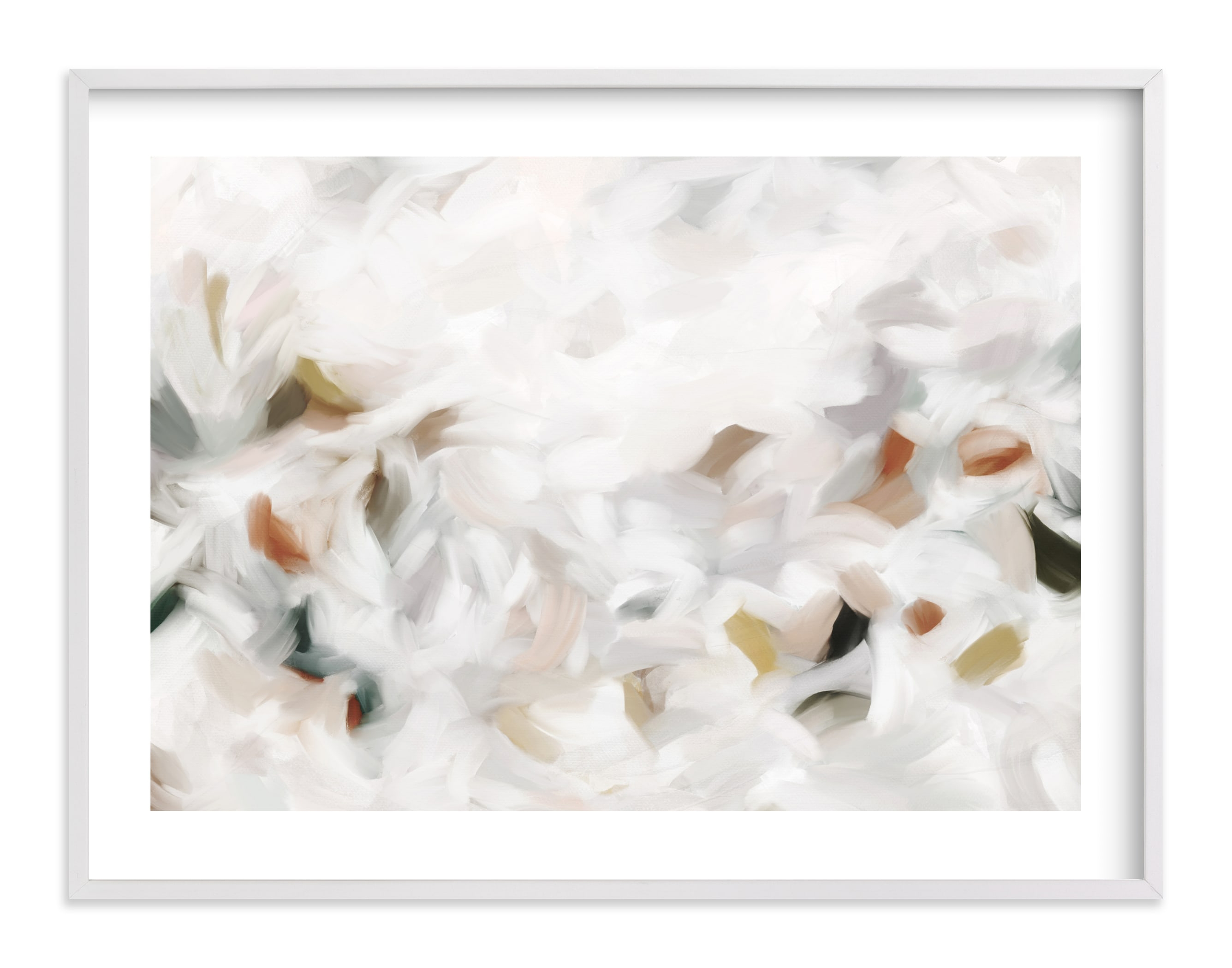 Custom Ethereal Composition by Melanie Severin with White Border & White Wood Frame - 40"x30" - Minted