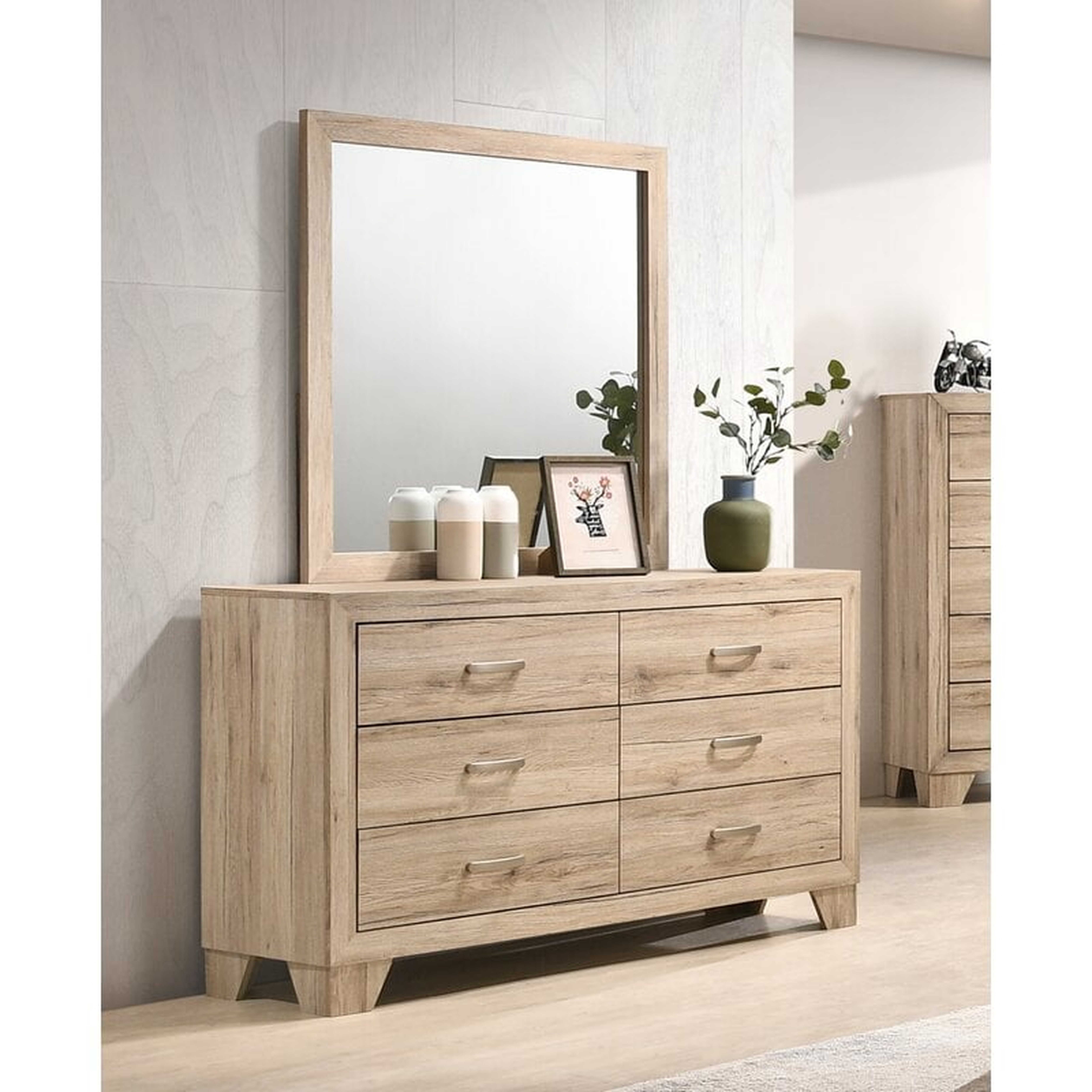Jaziel 6 Drawer Double Dresser with Mirror - Wayfair