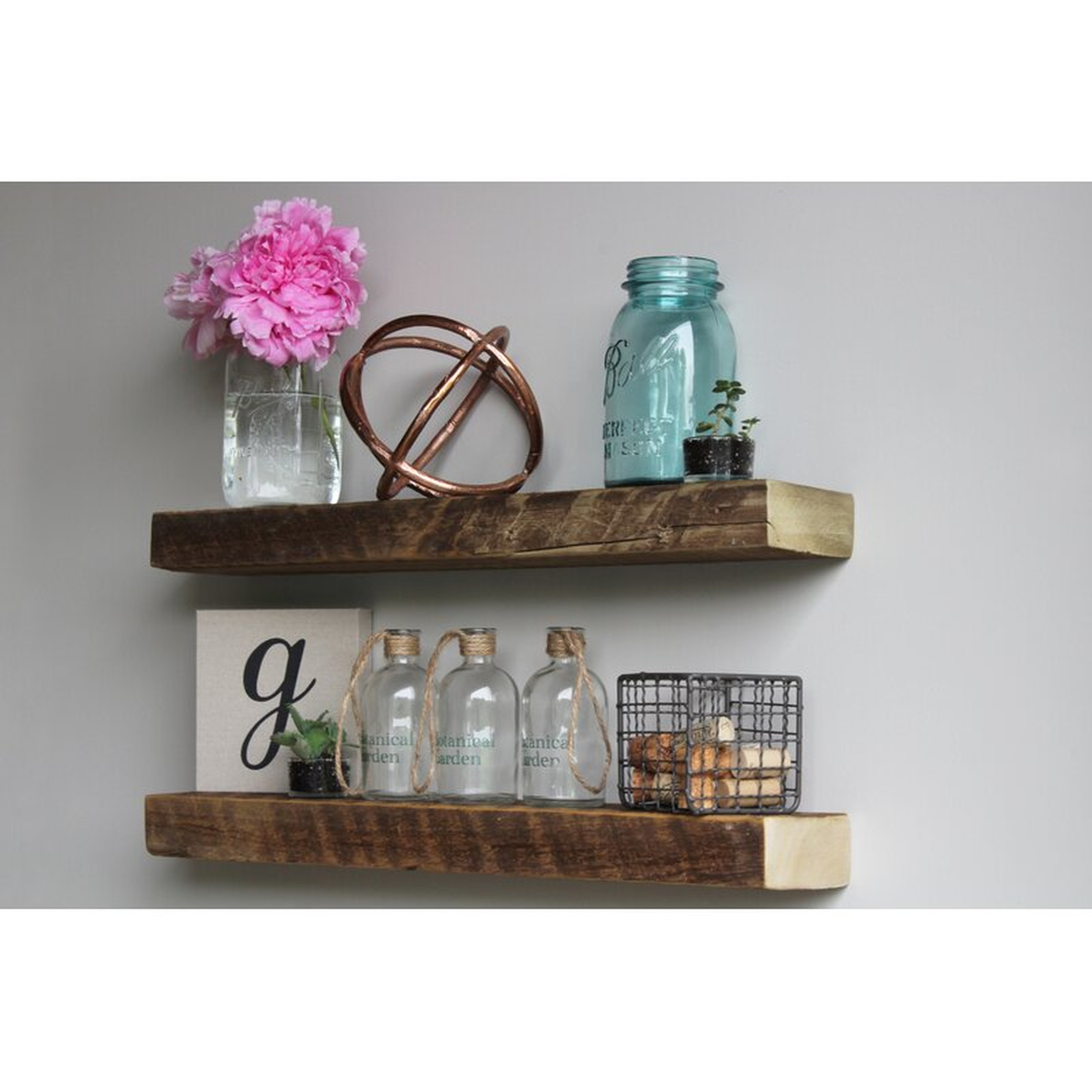 Joao 2 Piece Solid Wood Floating Shelf with Reclaimed Wood - Wayfair