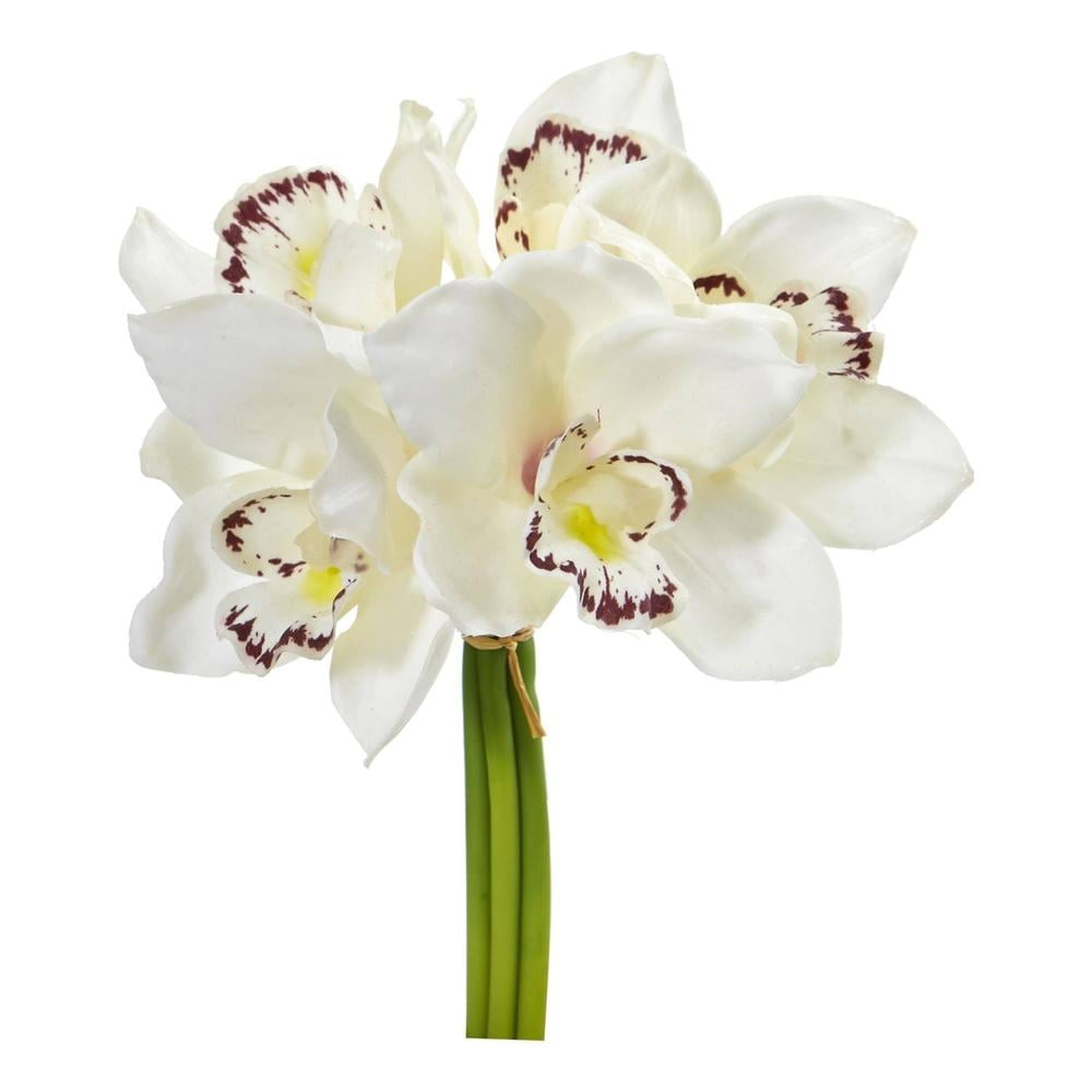9” Cymbidium Orchid Artificial Flower Bundle (Set of 6) - Fiddle + Bloom