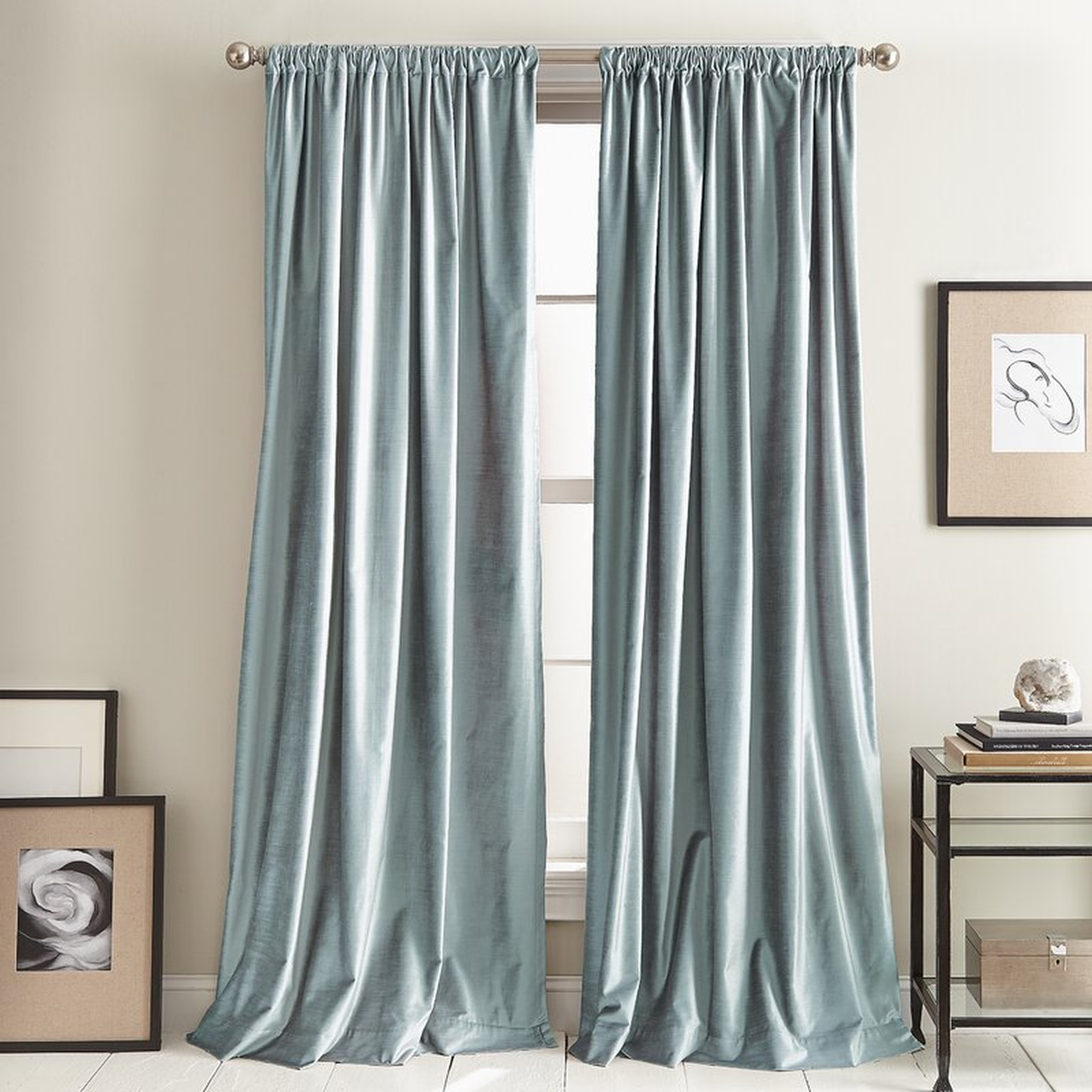 Modern Knotted Solid Room Darkening Rod Pocket Curtain Panels (Set of 2) - Wayfair