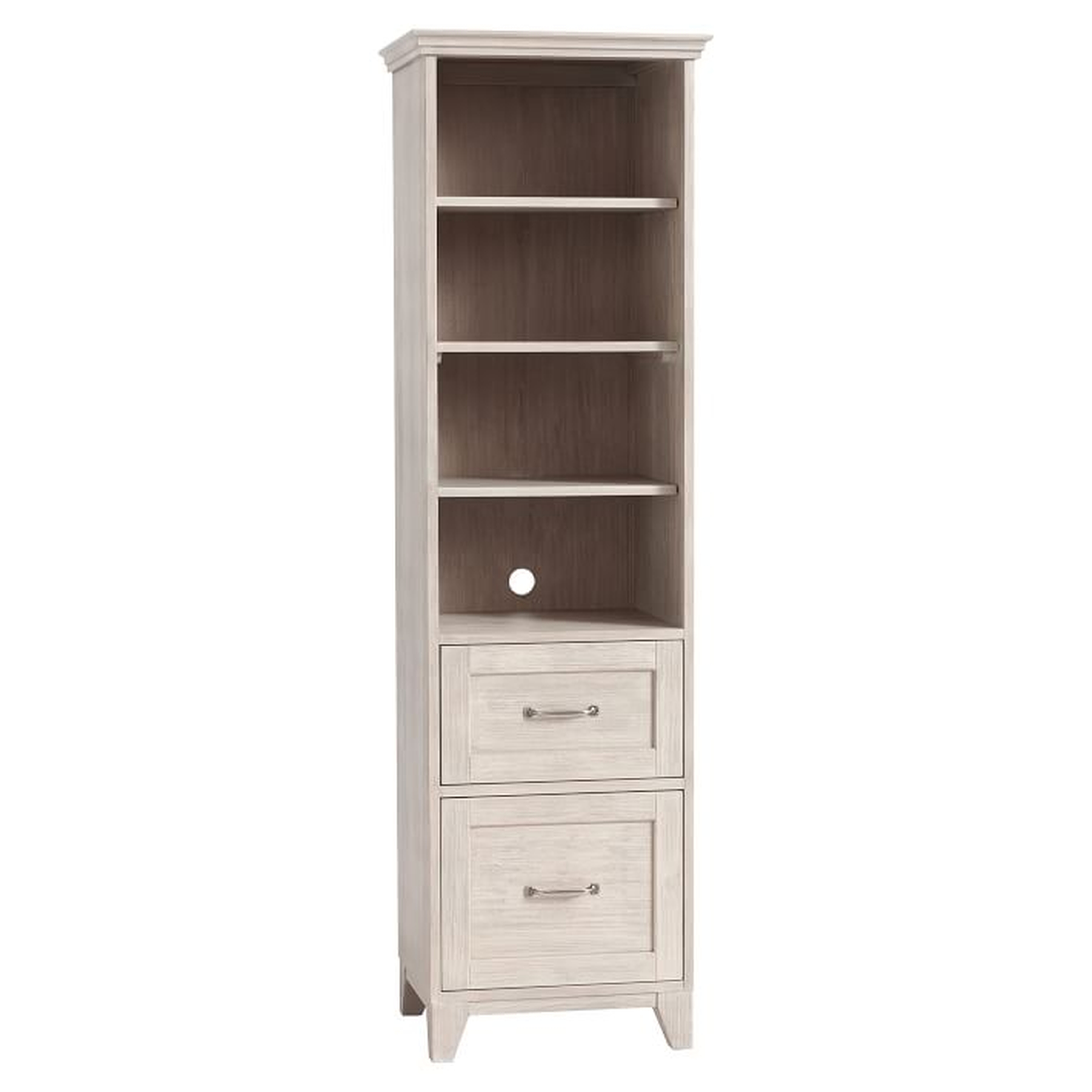 Hampton Bookcase with Storage Drawers, Brushed Fog - Pottery Barn Teen