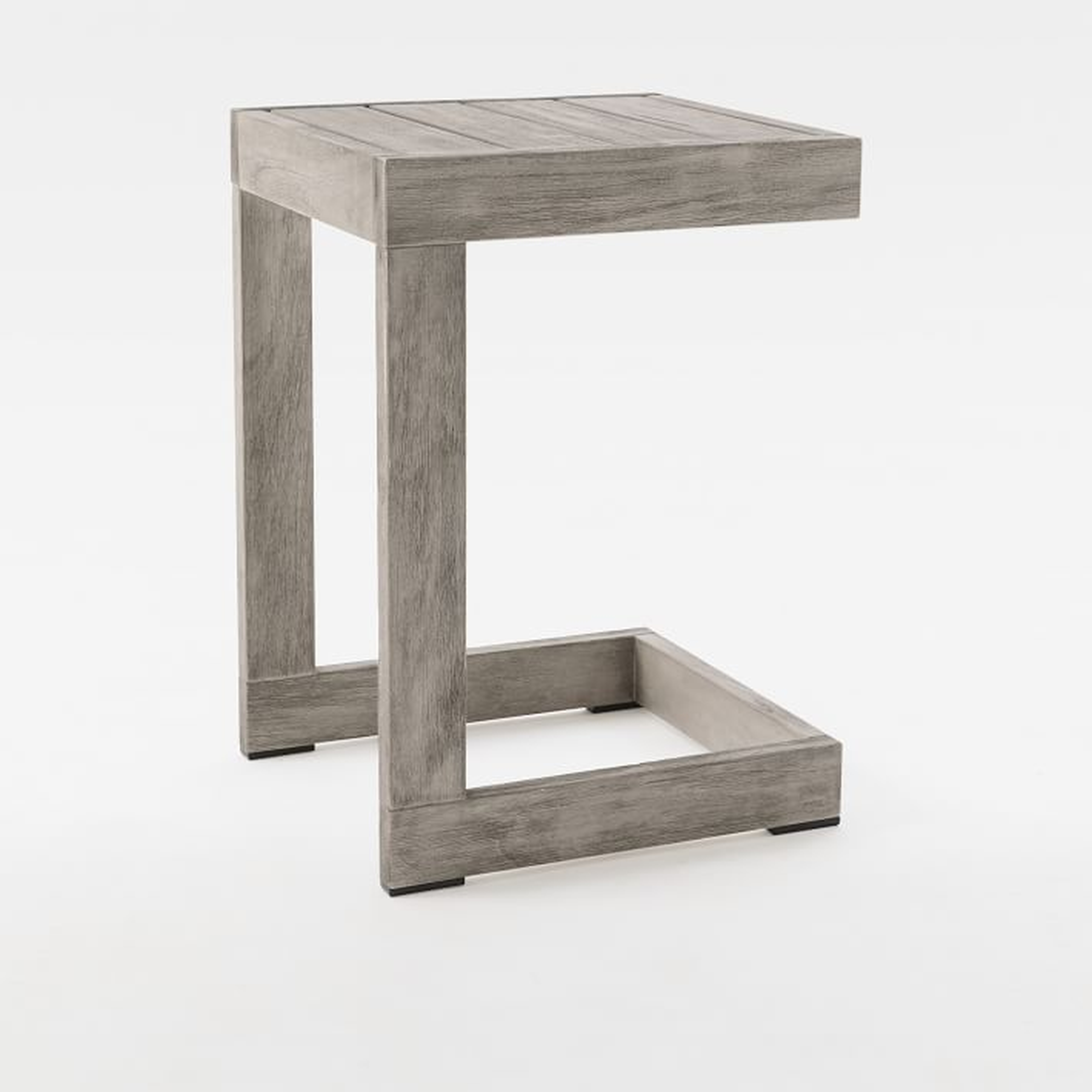Portside Outdoor C-Shaped Side Table Weathered Gray - West Elm