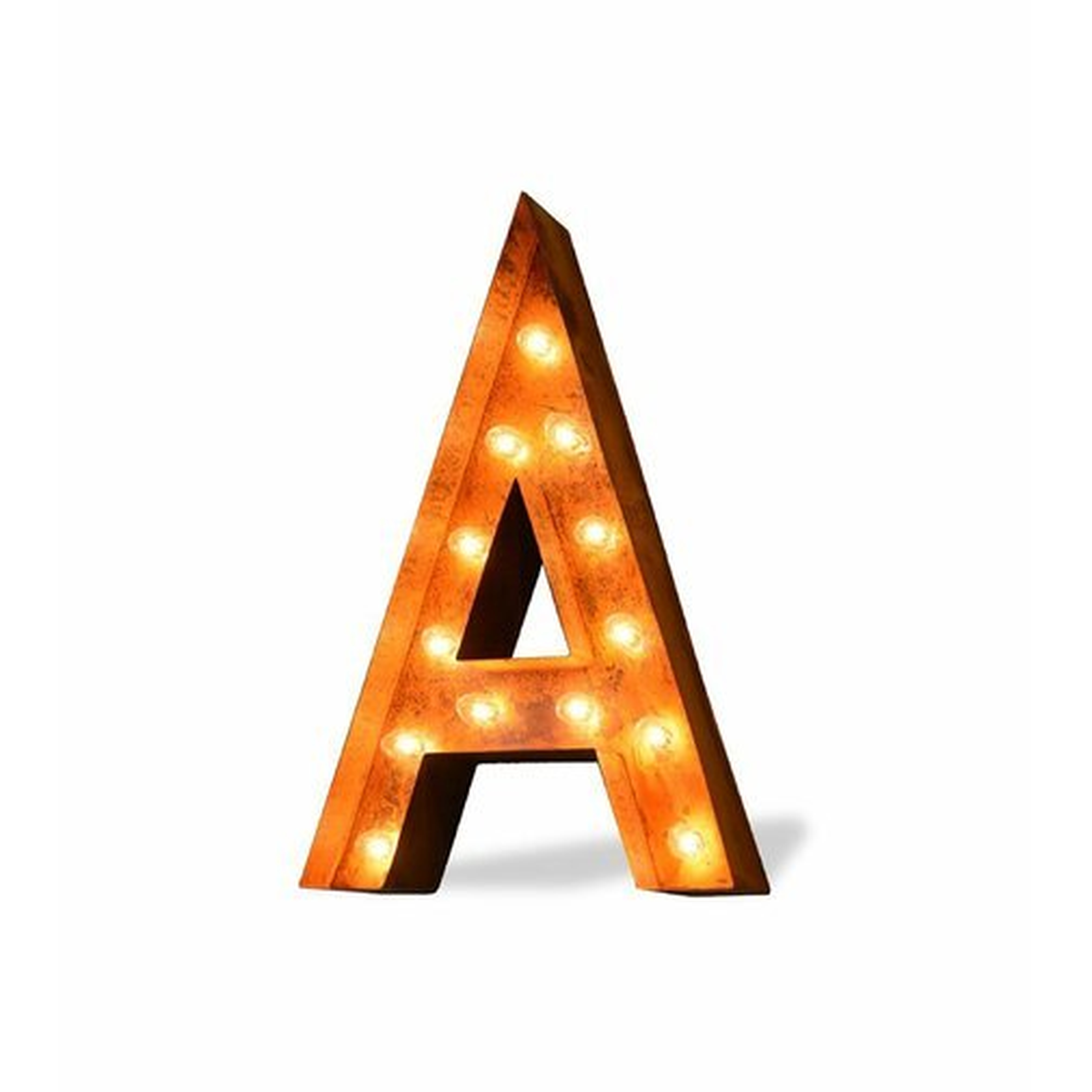 Alphabet Letter Steel Marquee Sign Wall Décor - "A" - Wayfair
