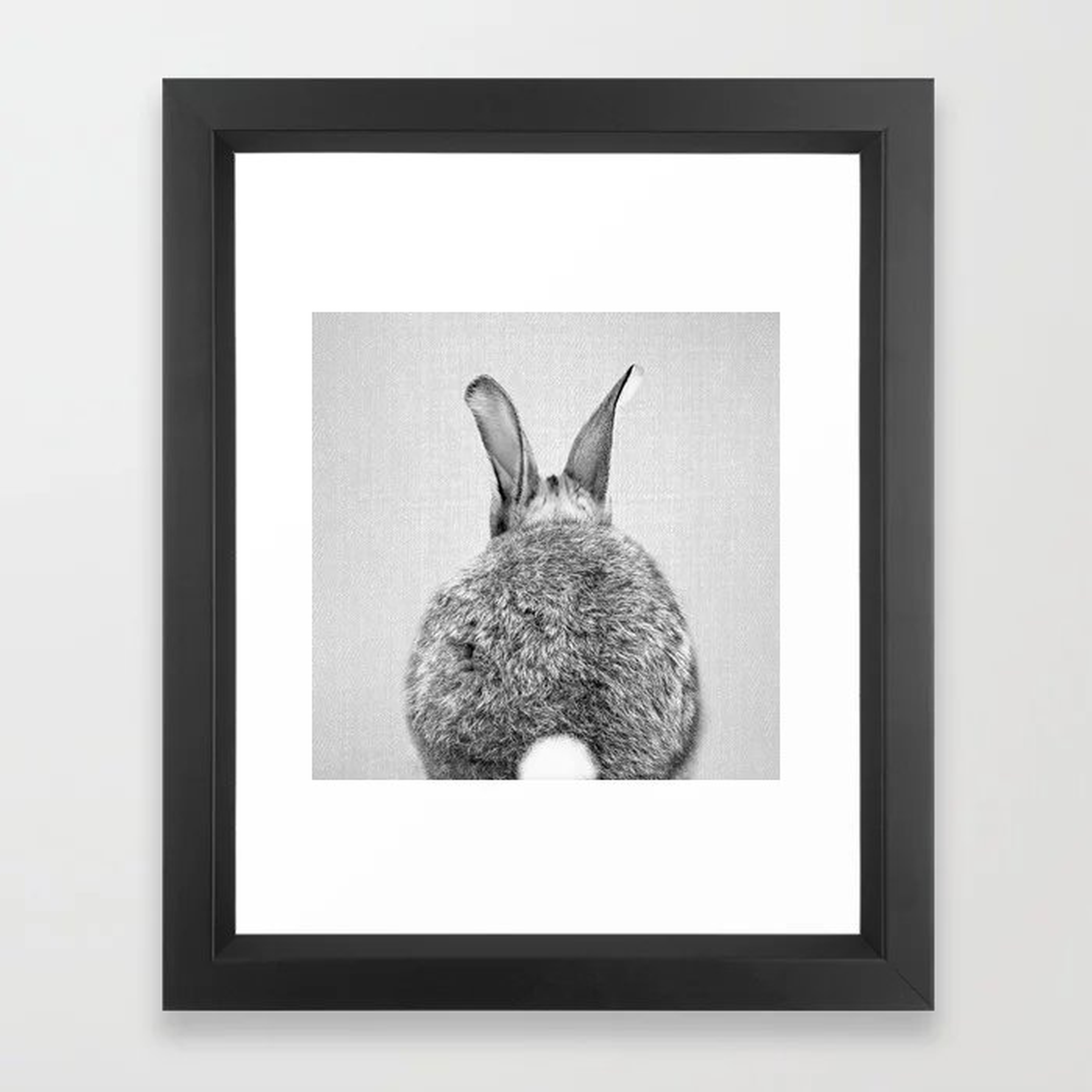 Rabbit Tail - Black & White Framed Art Print, X-Small 10 x 12 - Society6