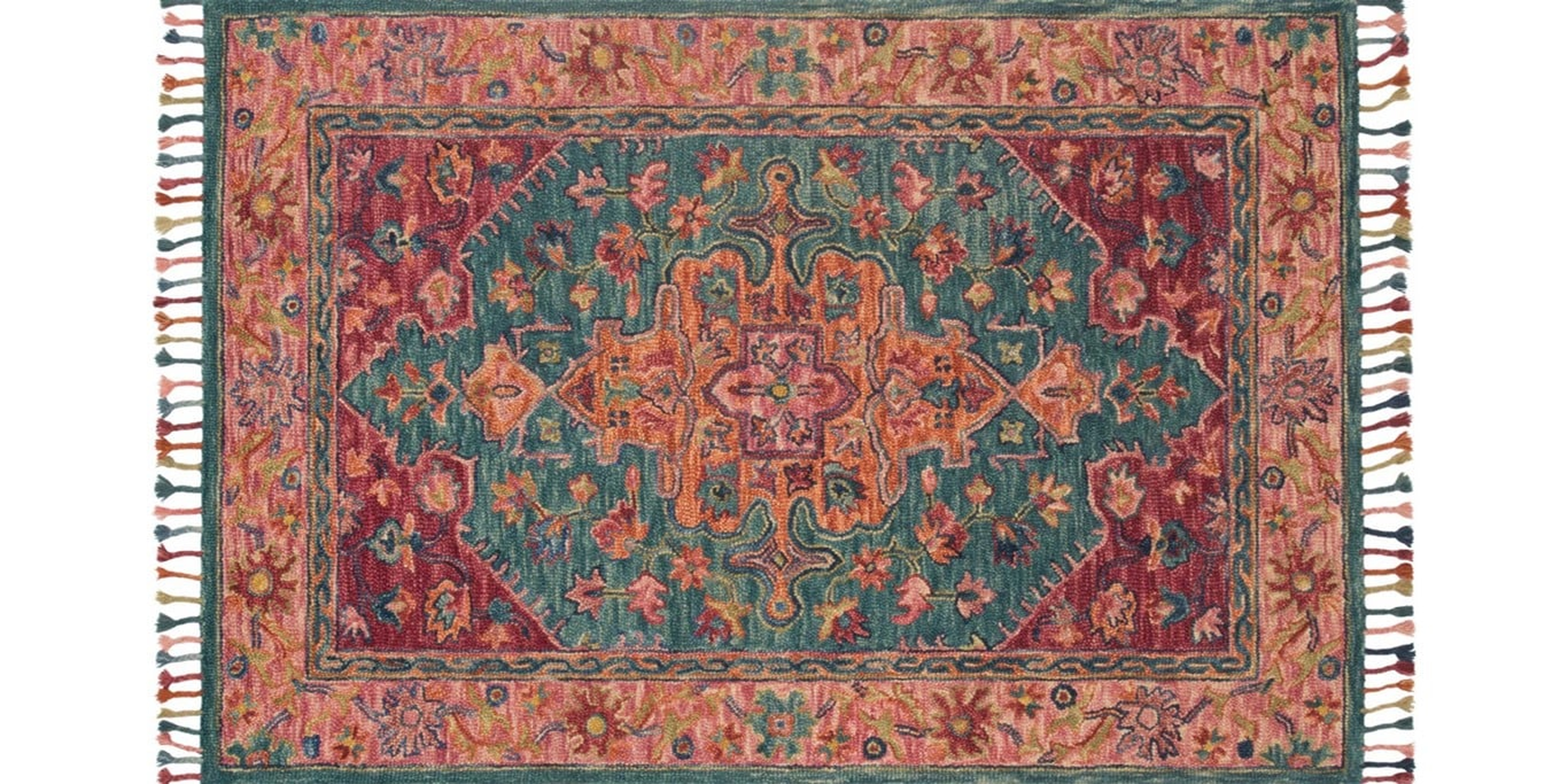 ZR-05 TEAL / BERRY - 5' x 7'6" - Loloi Rugs