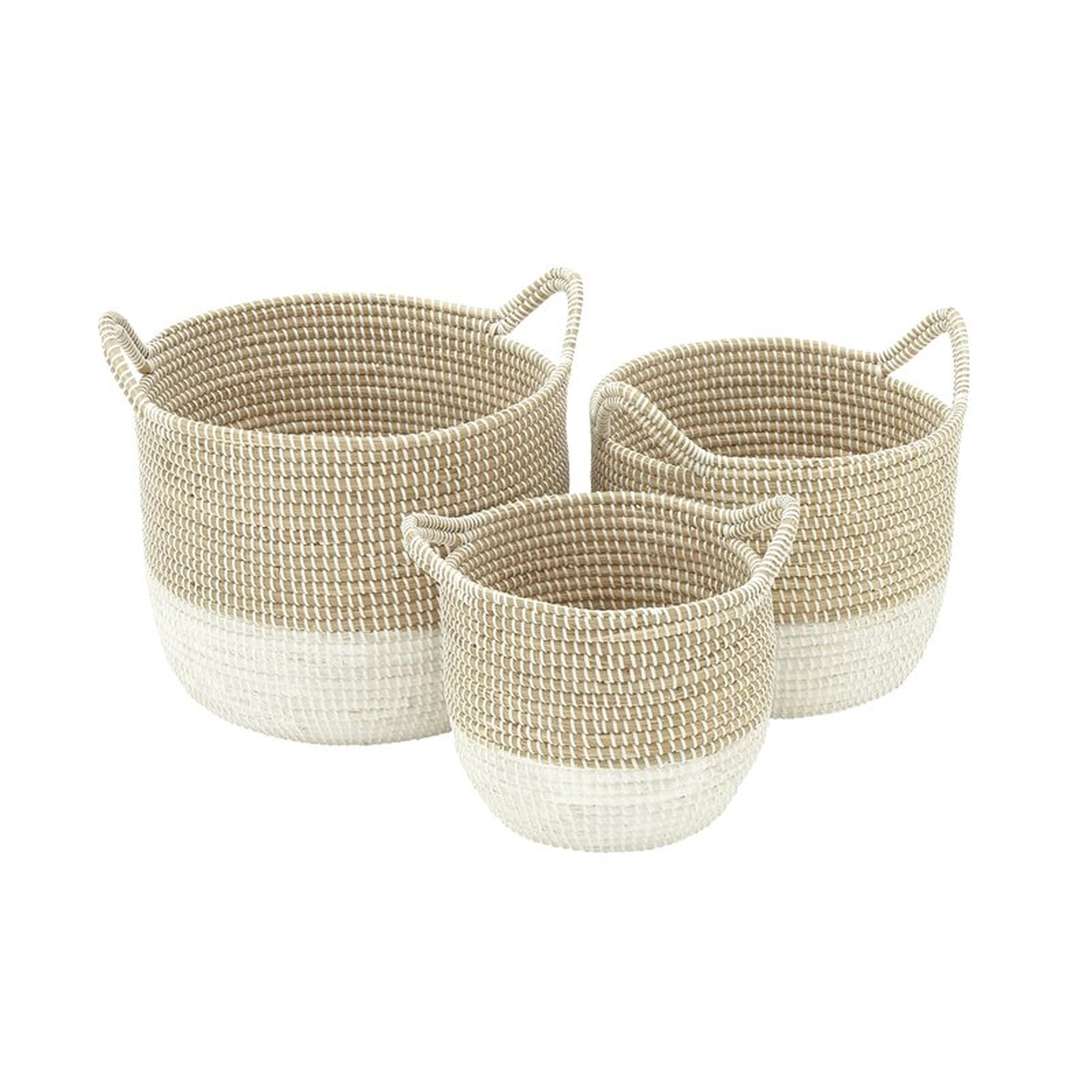 3 Piece Seagrass Basket Set - Wayfair