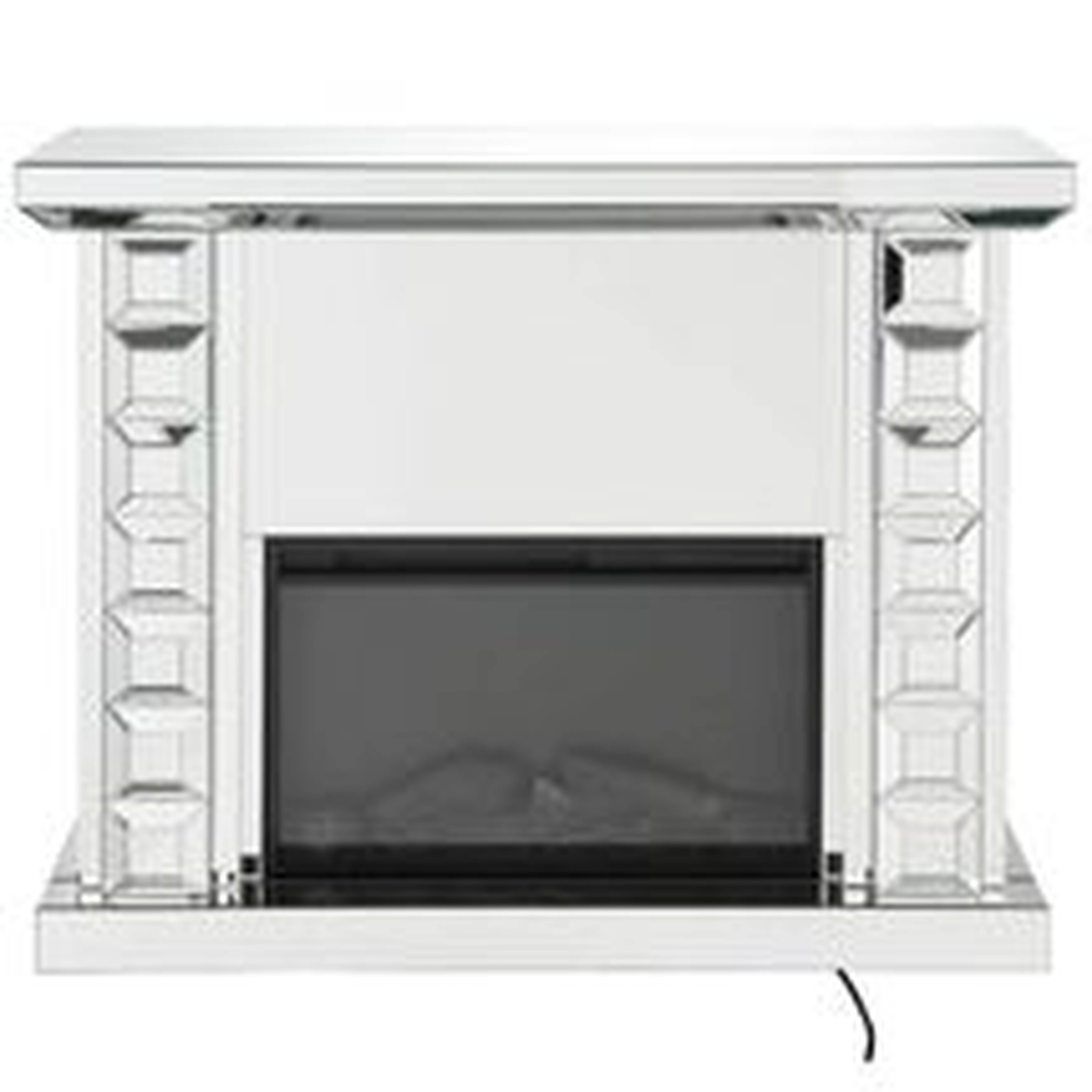 Norval Wood and Glass Electric Fireplace - Wayfair
