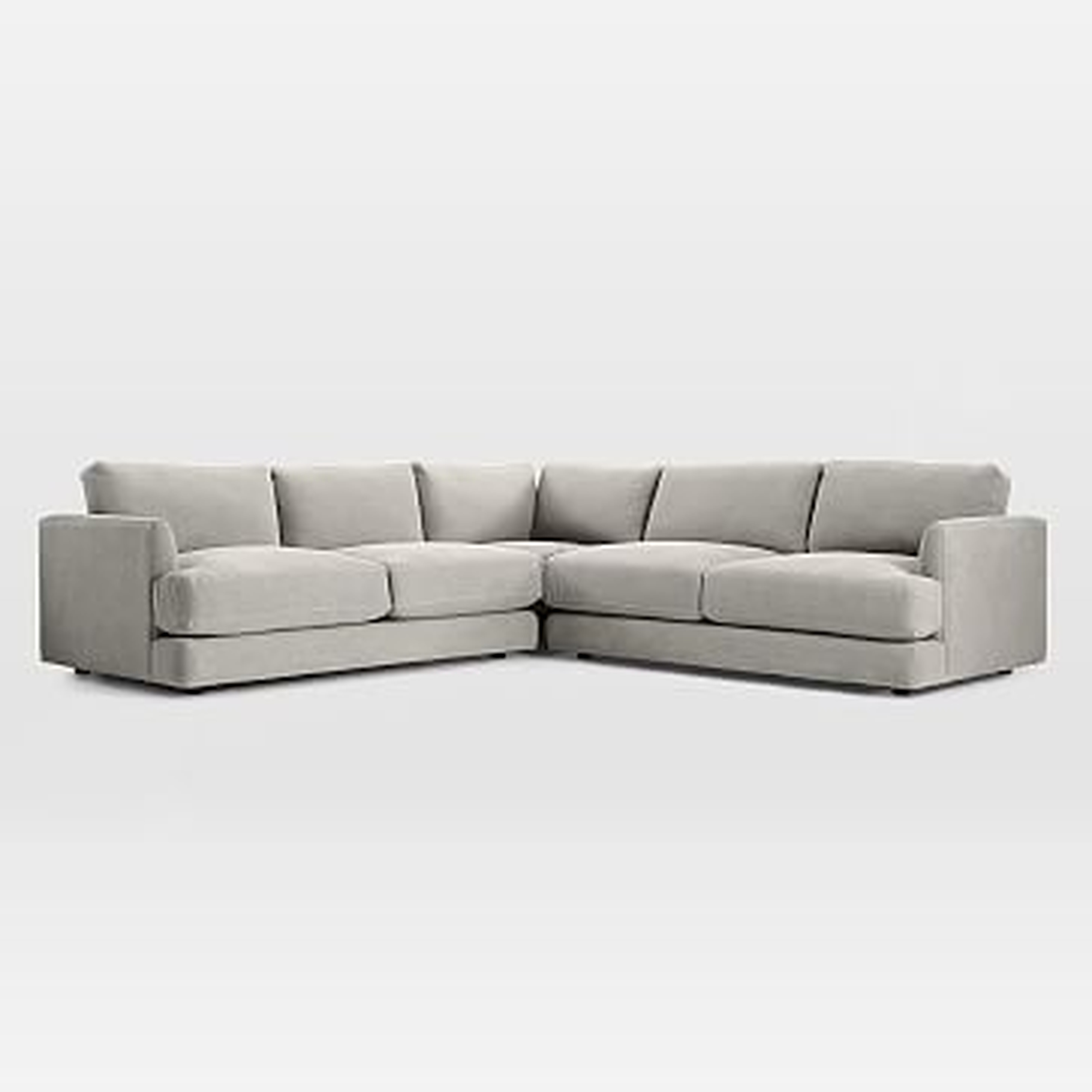 Haven Sectional Set 03: Left Arm Sofa, Corner, Right Arm Sofa, Poly, Heathered Crosshatch, Natural - West Elm