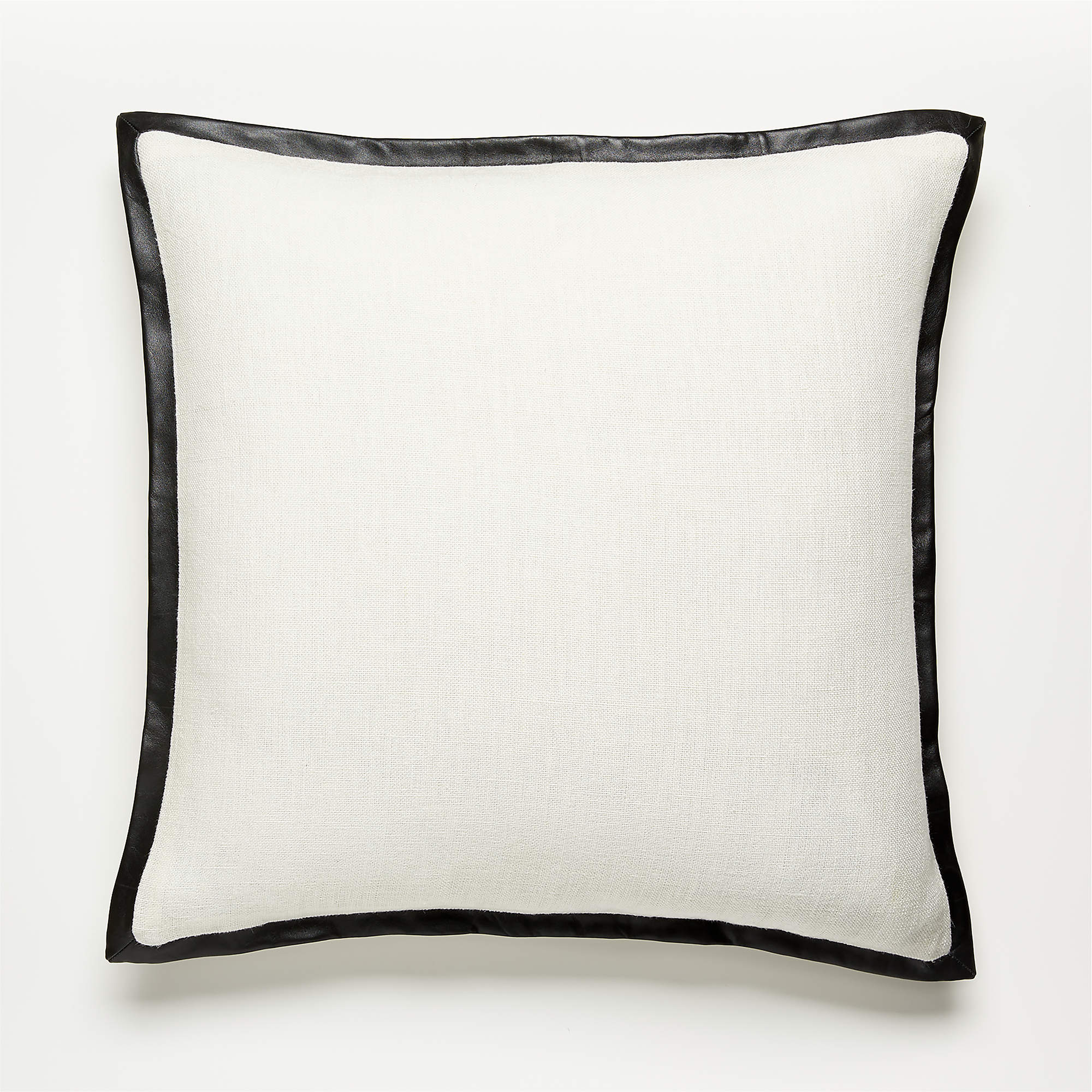 Tuxedo White Linen Throw Pillow with Down-Alternative Insert 20" - CB2