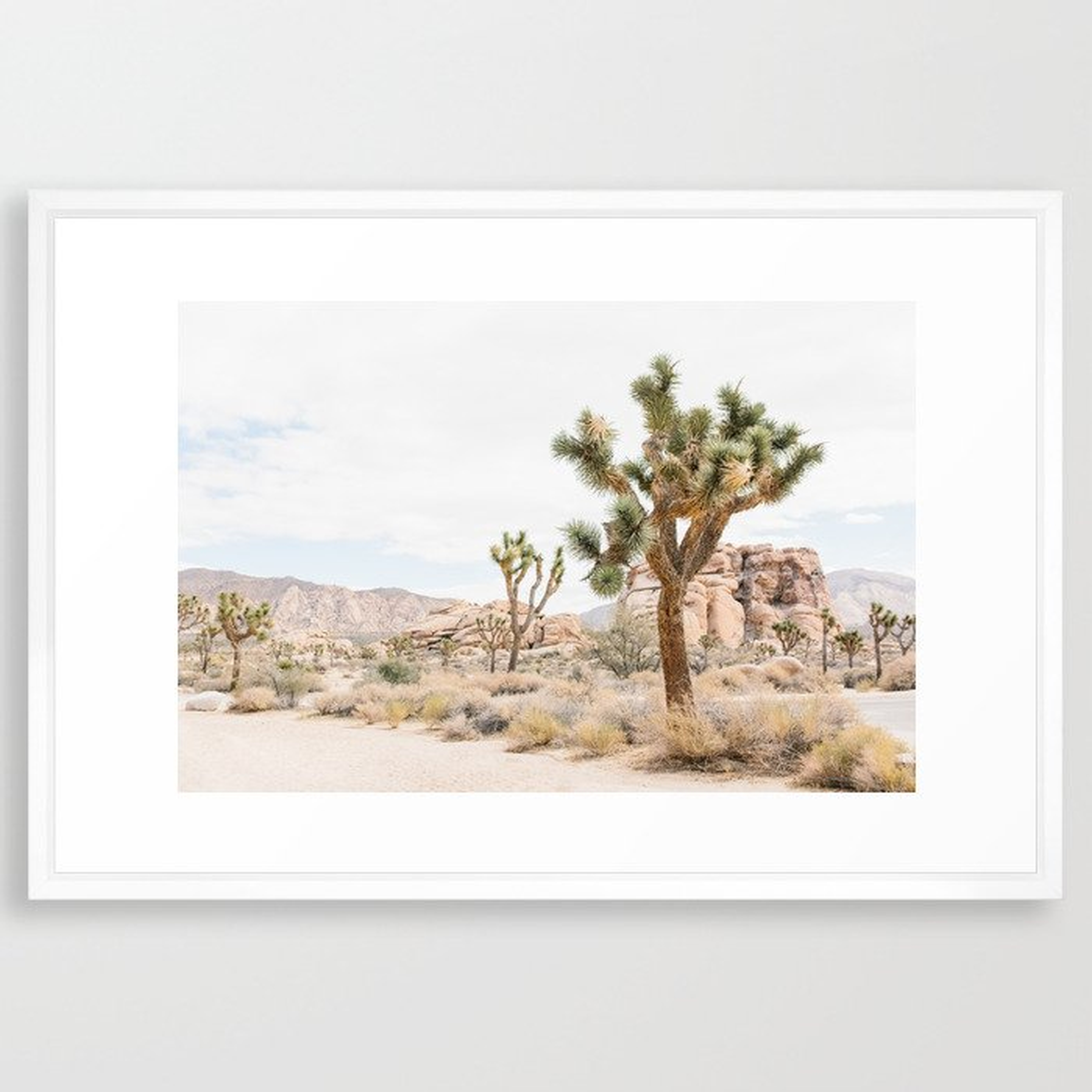 joshua tree boho cactus desert wall art landscape photography print Framed Art Print - Society6