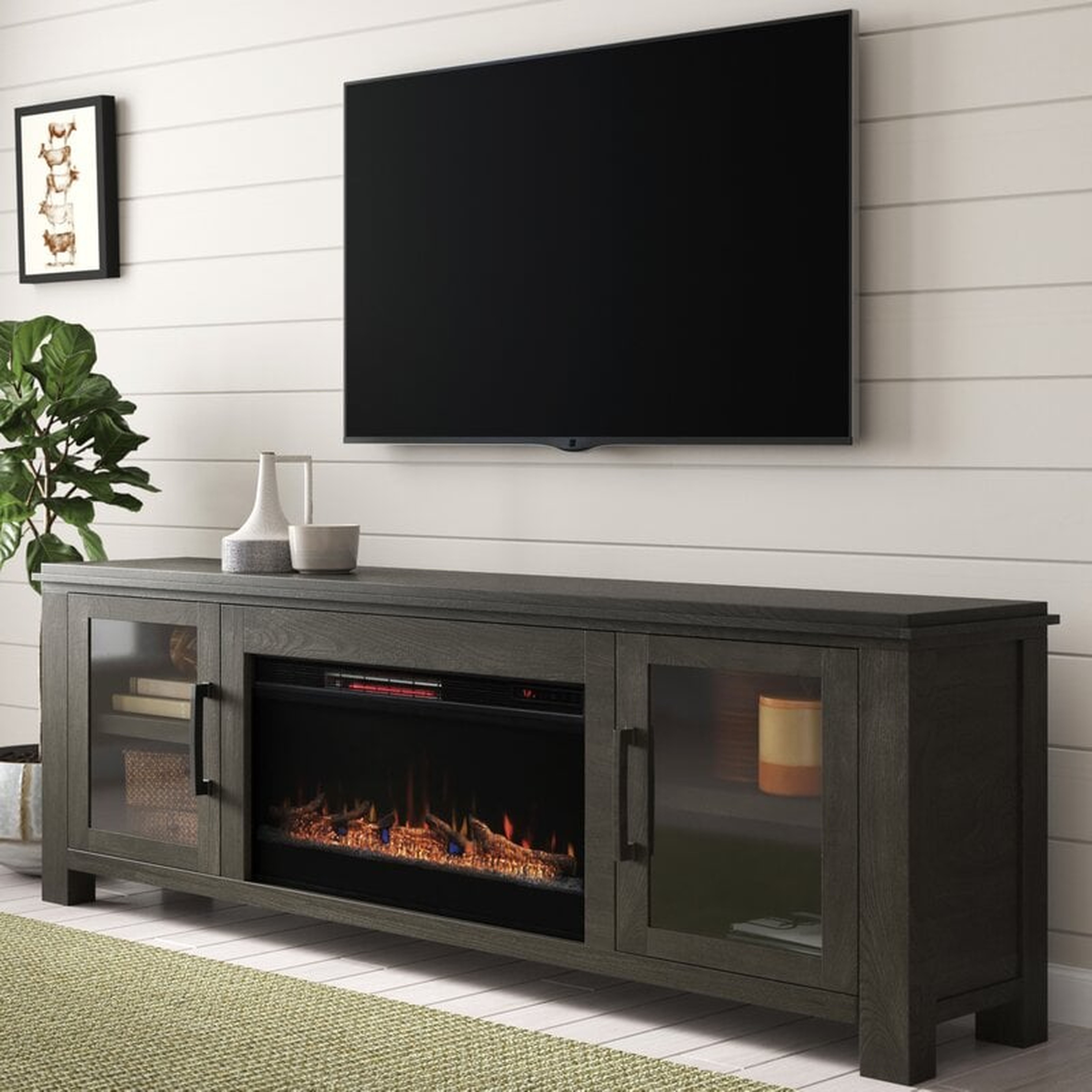 Cloyne 86" TV Stand Elecrtic Fireplace - Wayfair