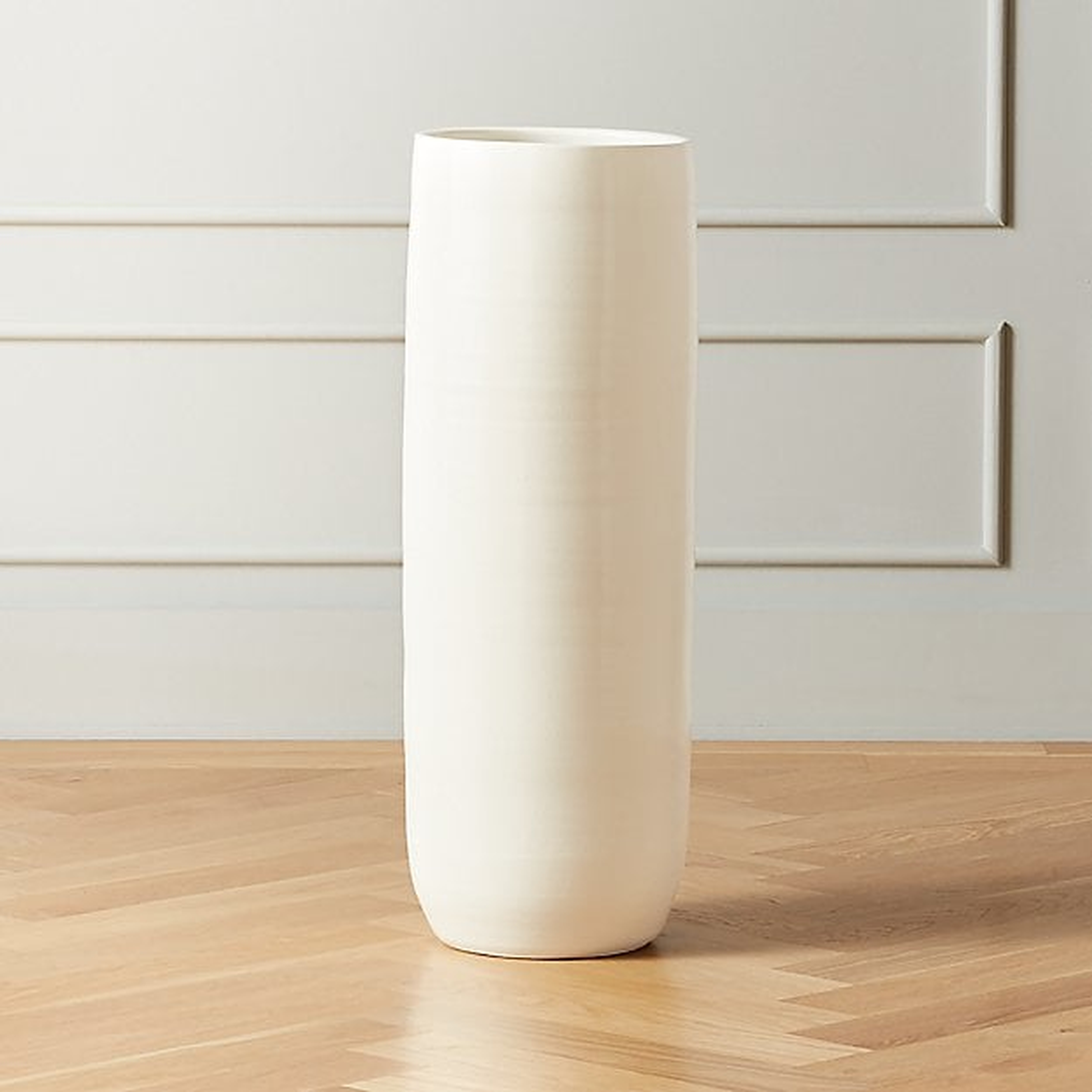 Rie Hand-Thrown Vase, White, Large - CB2