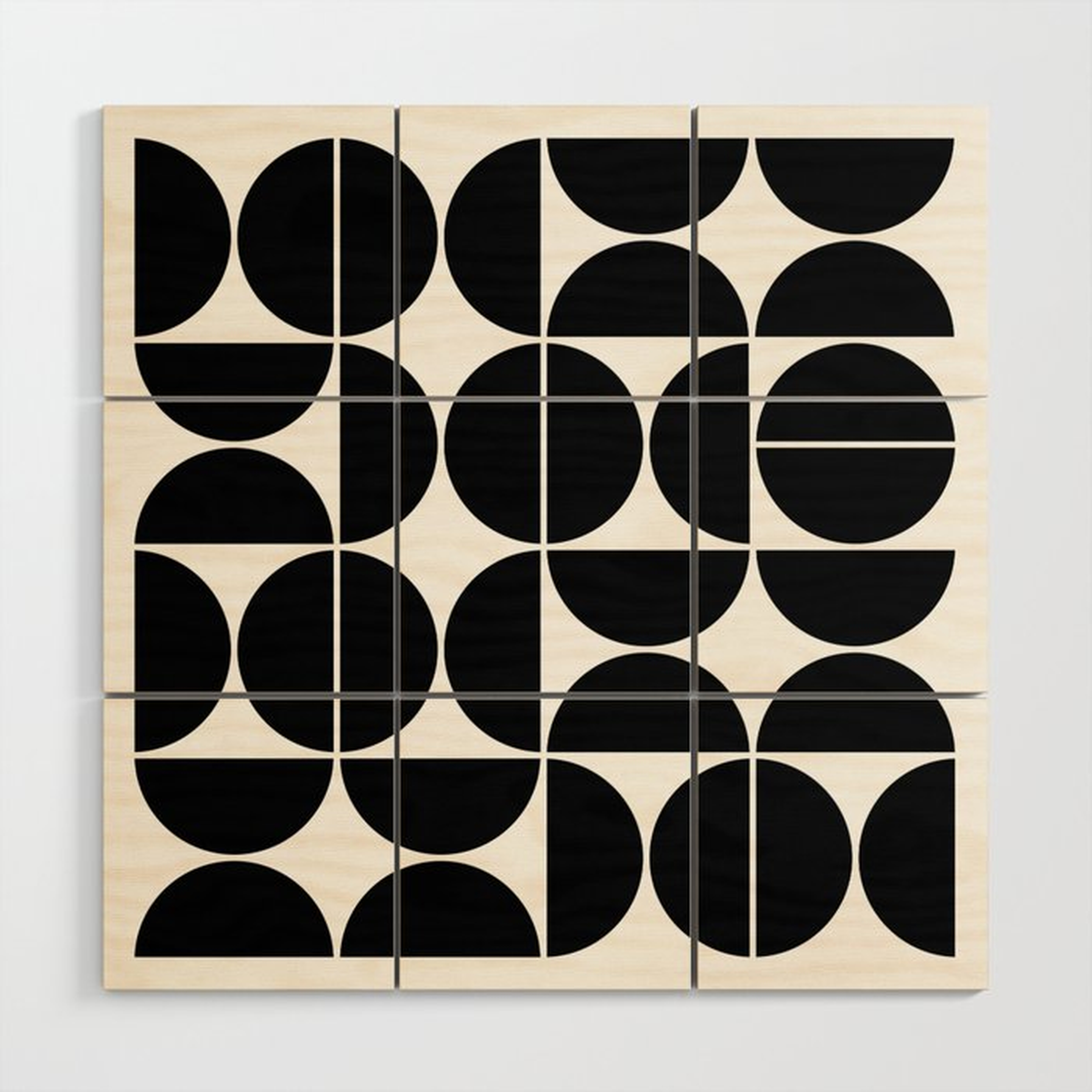 Mid Century Modern Geometric 04 Black Wood Wall Art - Society6