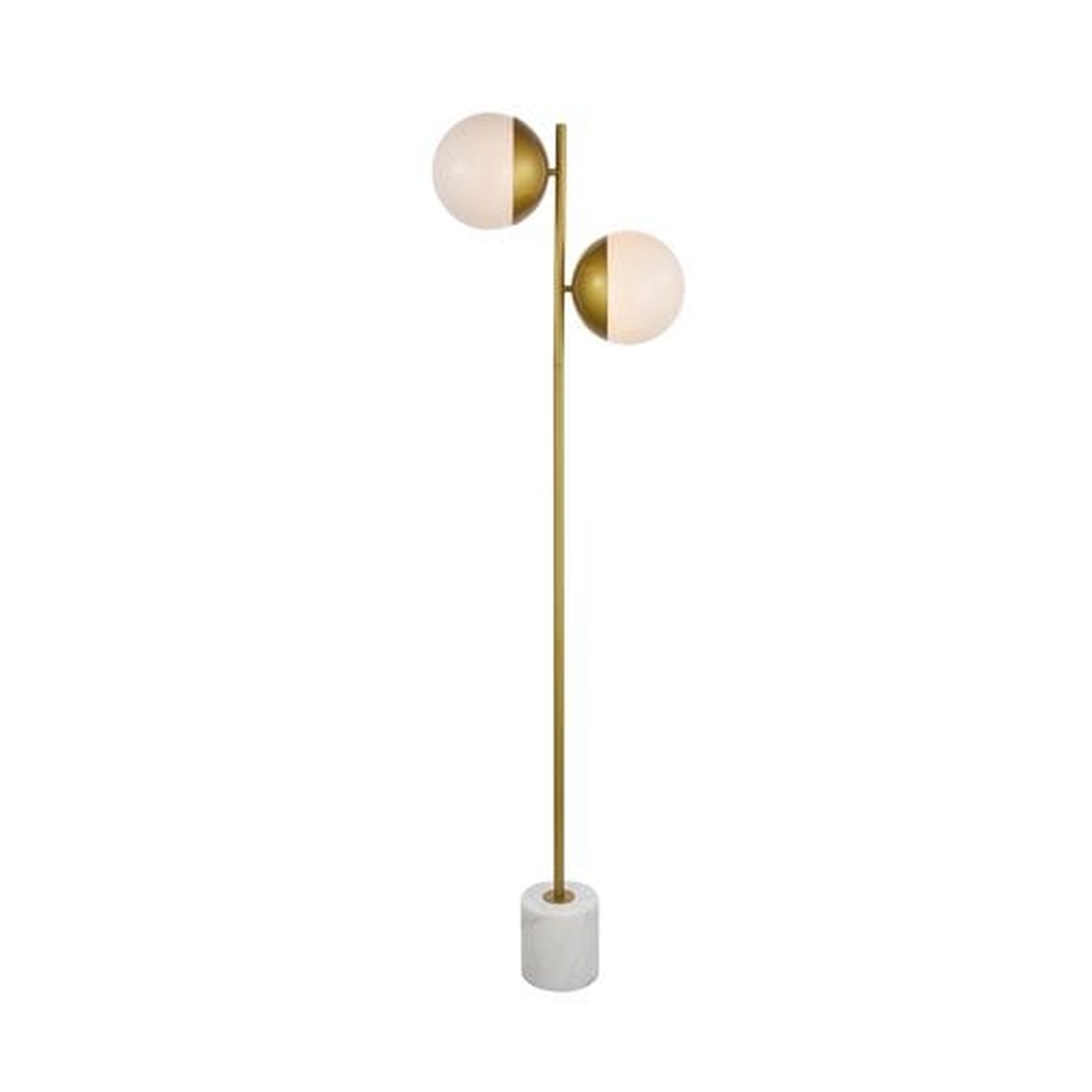 Yearby 62.5" Novelty Floor Lamp in Brass & Frosted White - AllModern