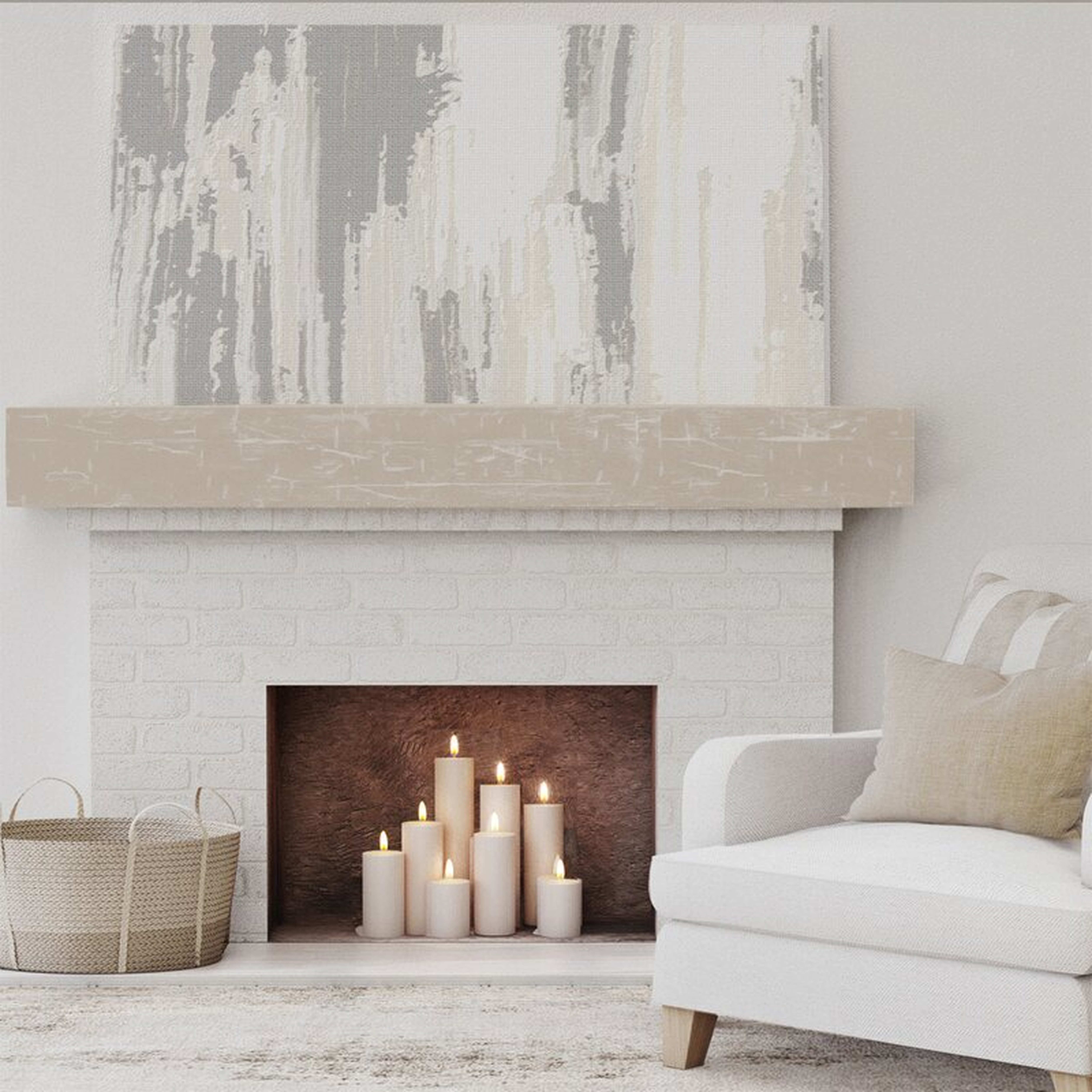 Hand Hewn Faux Wood Texture Fireplace Shelf Mantel - Wayfair