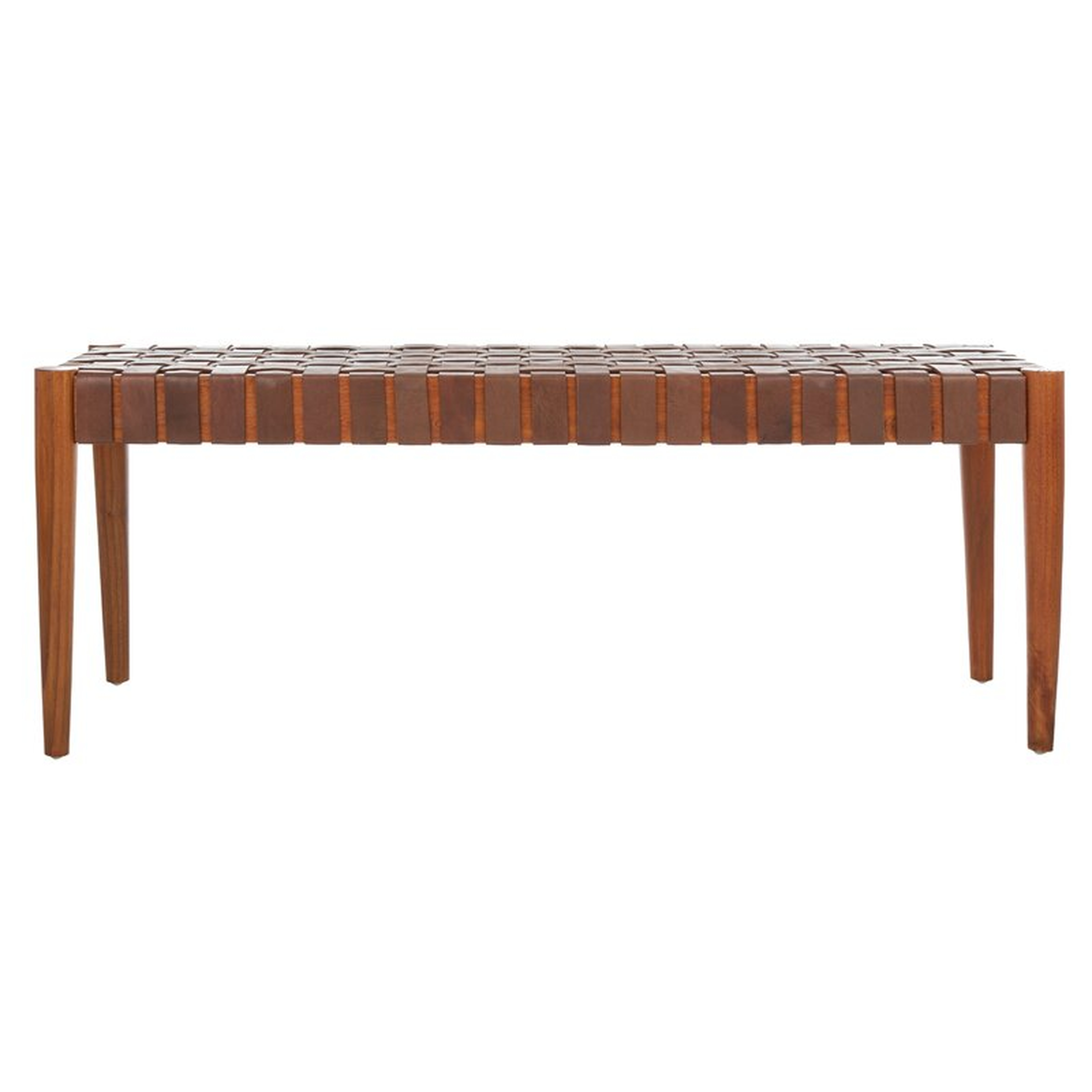 Albanese Leather Bench - Brown - AllModern