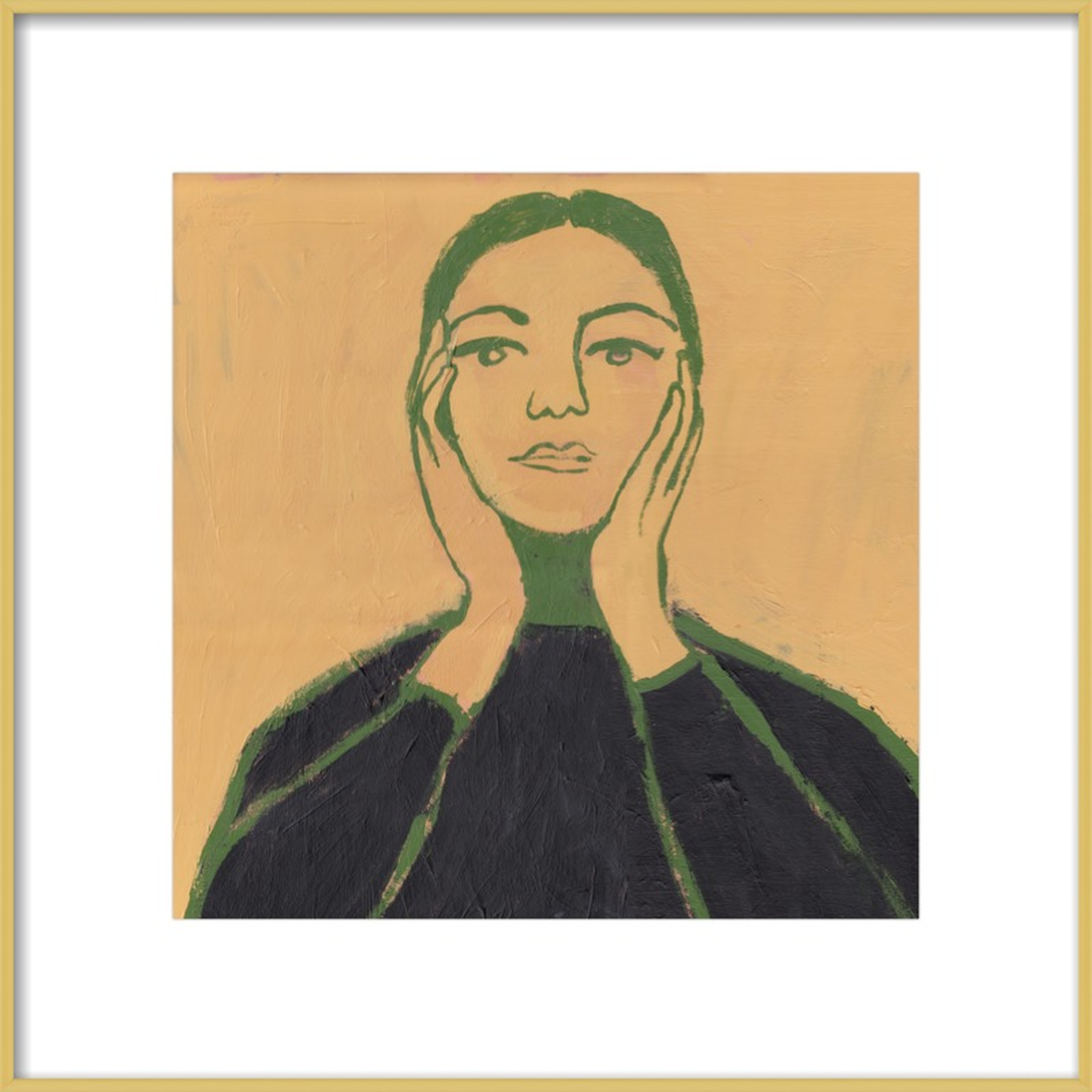 Maria Callas - 16x16" - - Frosted Gold Metal Frame with Matte - Artfully Walls