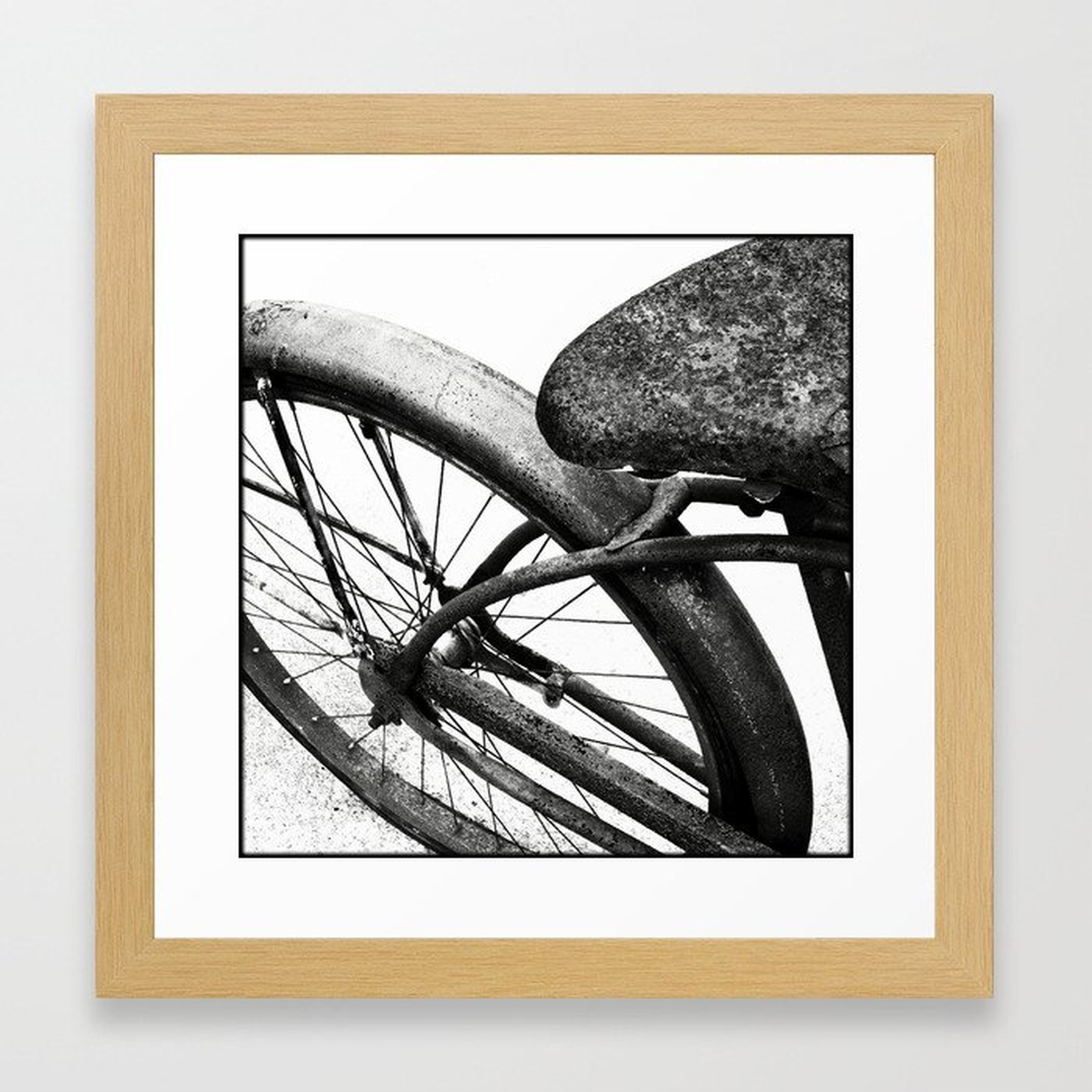 Vintage Bike Home Decor Black and White Framed Art Print - Society6