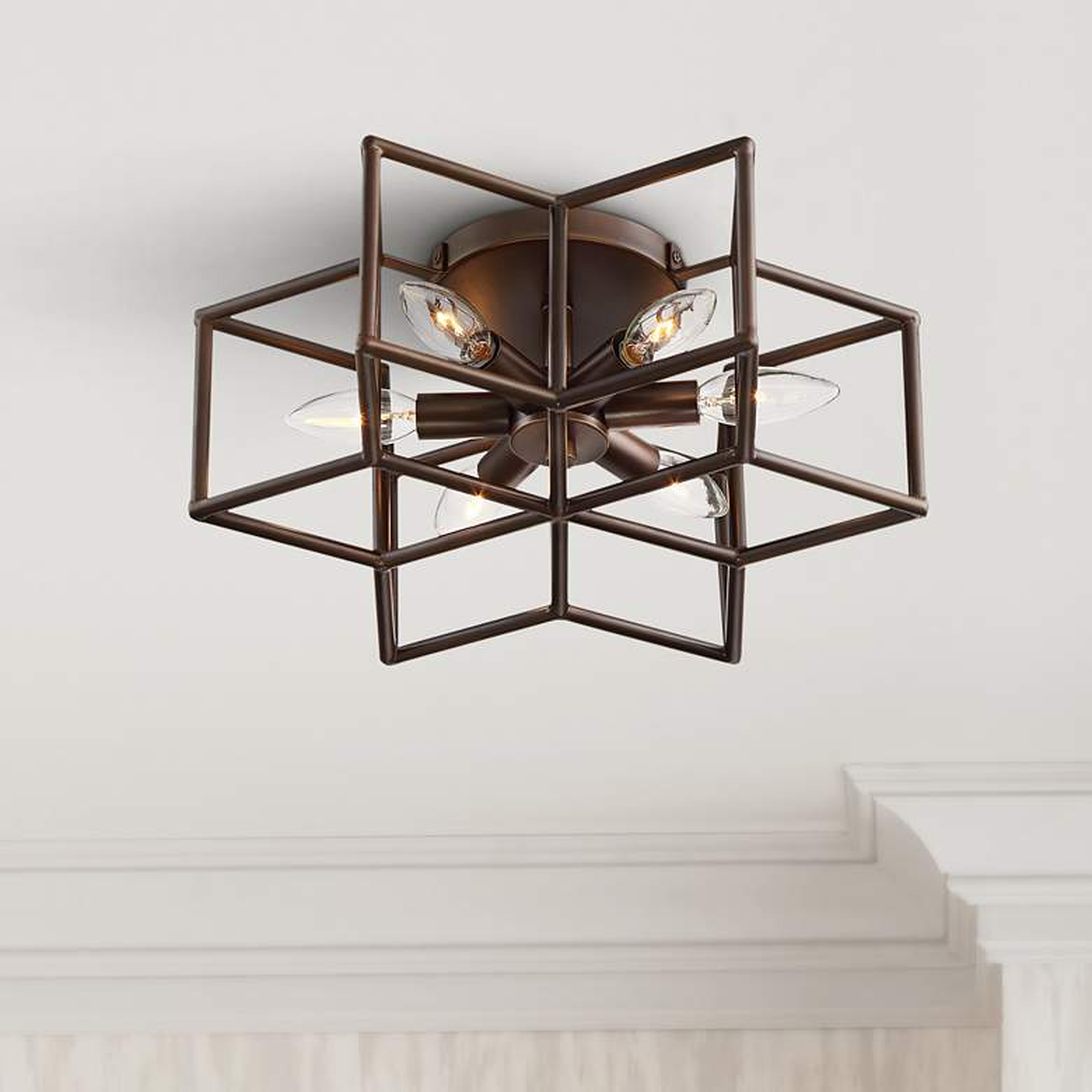 Cosmos 6-Point Star Oil-Rubbed Bronze 6-Light Ceiling Light - Style # 65K88 - Lamps Plus