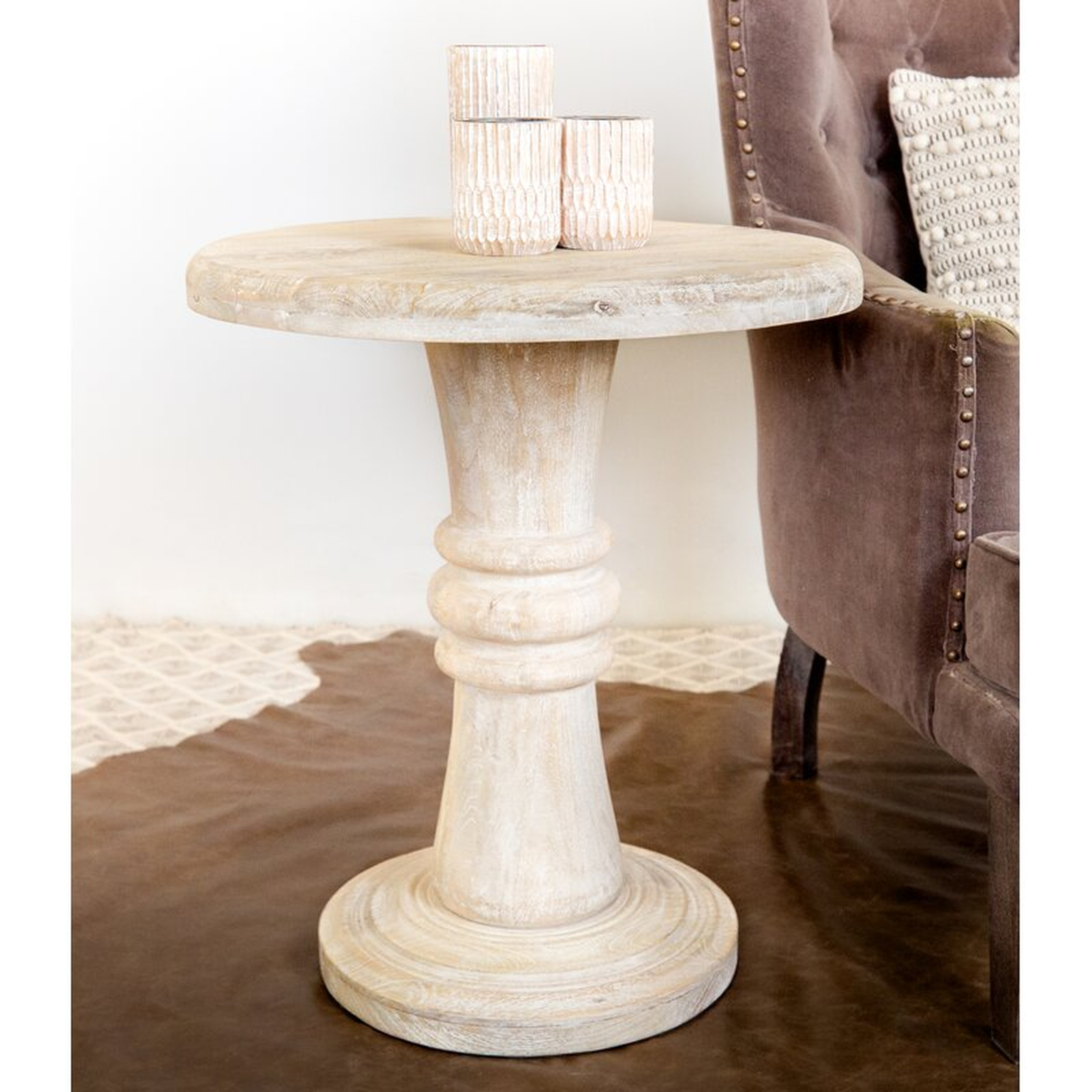 Ottis Solid Wood Pedestal End Table - Wayfair