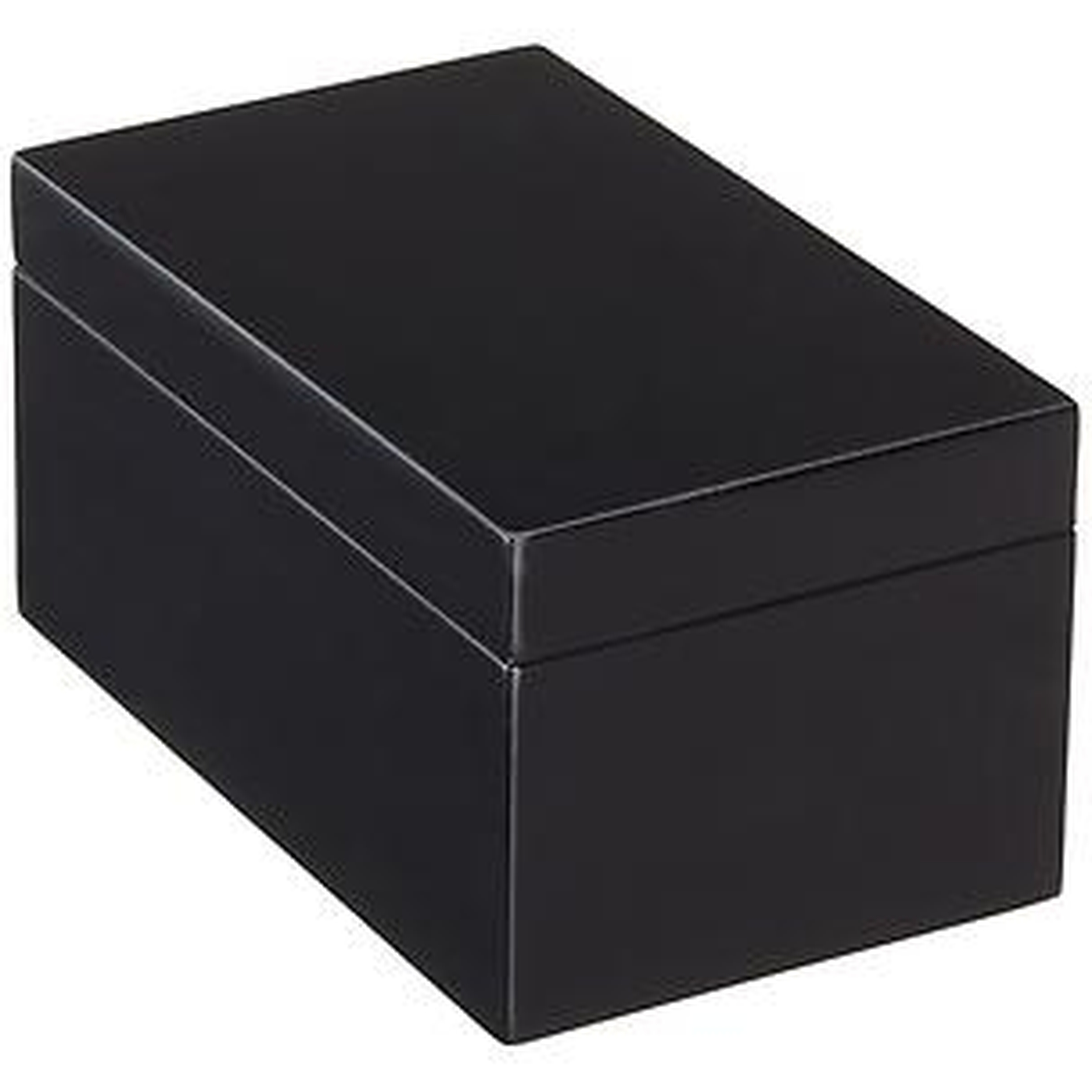 Medium Lacquered Rectangular Box Black - containerstore.com