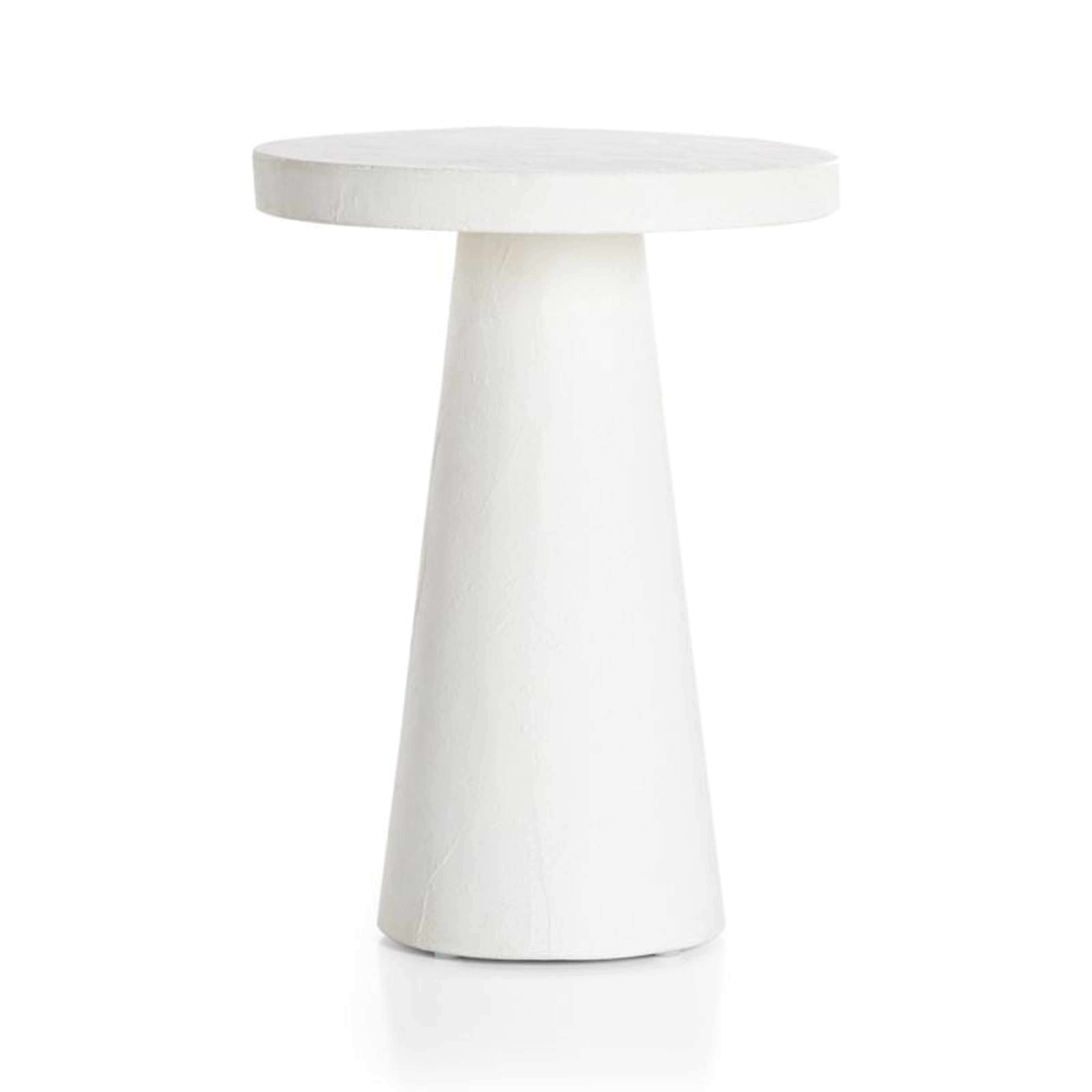 Willy Plaster Pedestal Side Table by Leanne Ford, White - Crate and Barrel