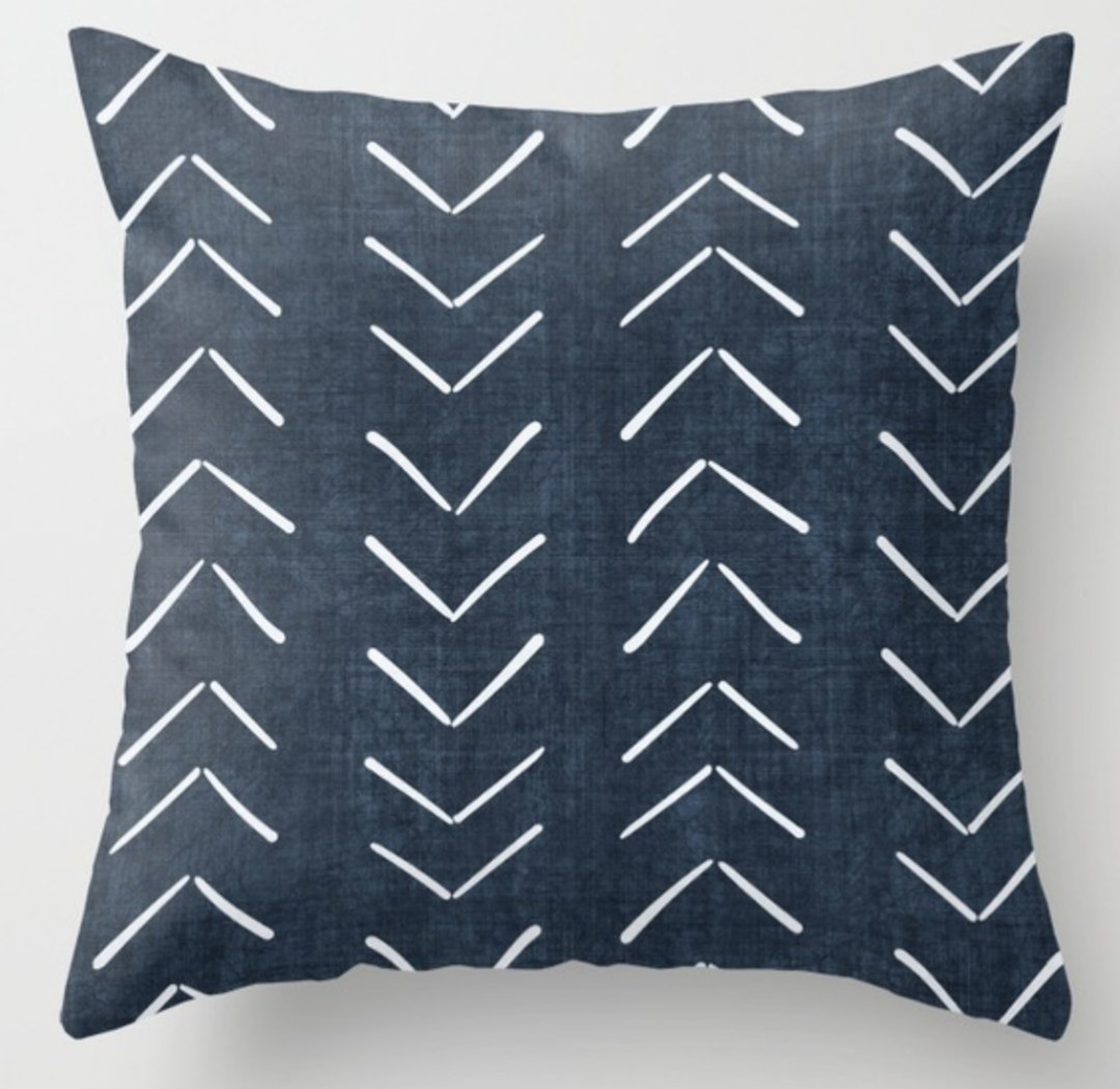 Mud Cloth Big Arrows in Navy  - 18" x 18" - with insert - Society6
