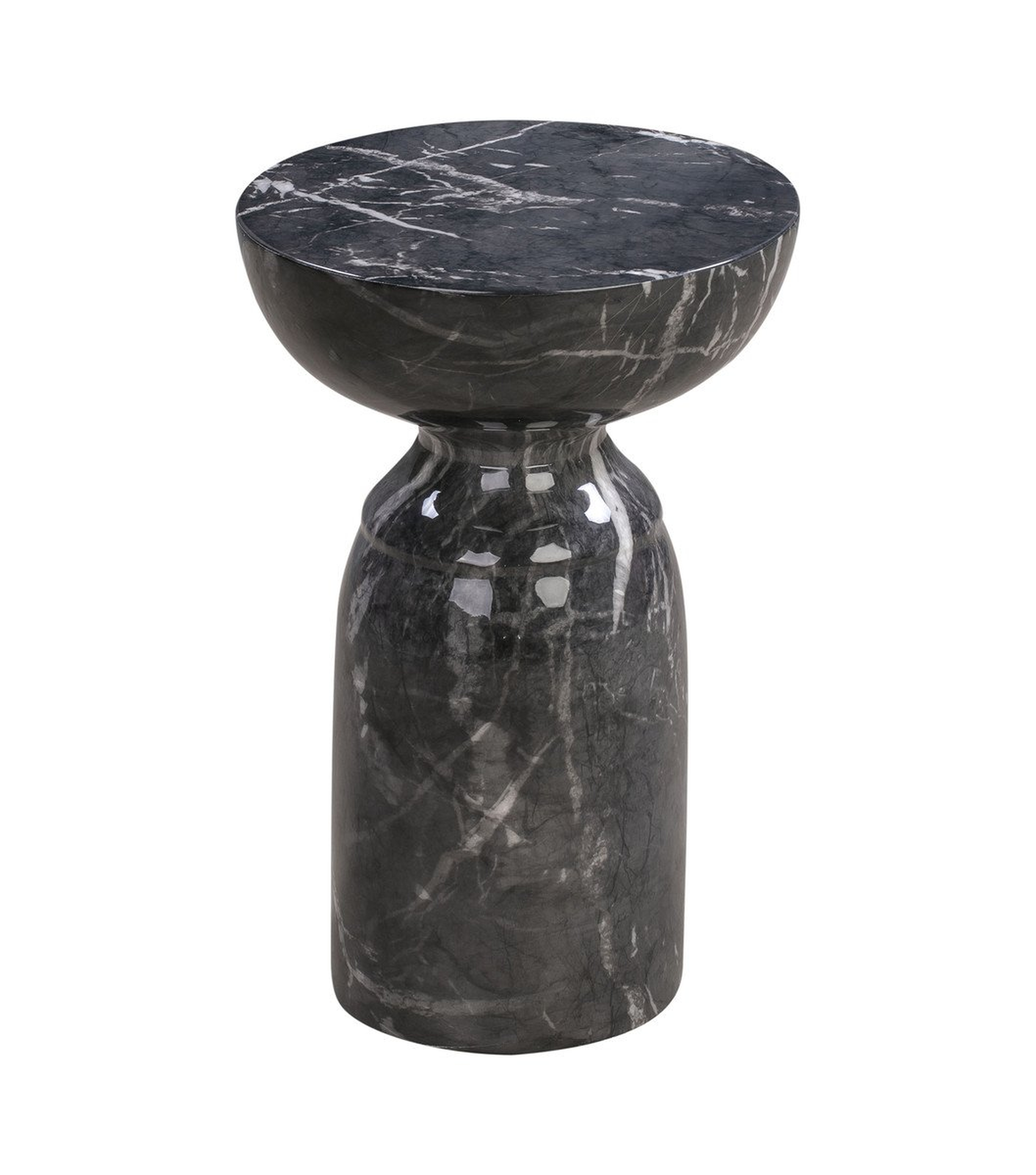 Alessandra BLACK MARBLE SIDE TABLE - TOV FURNITURE