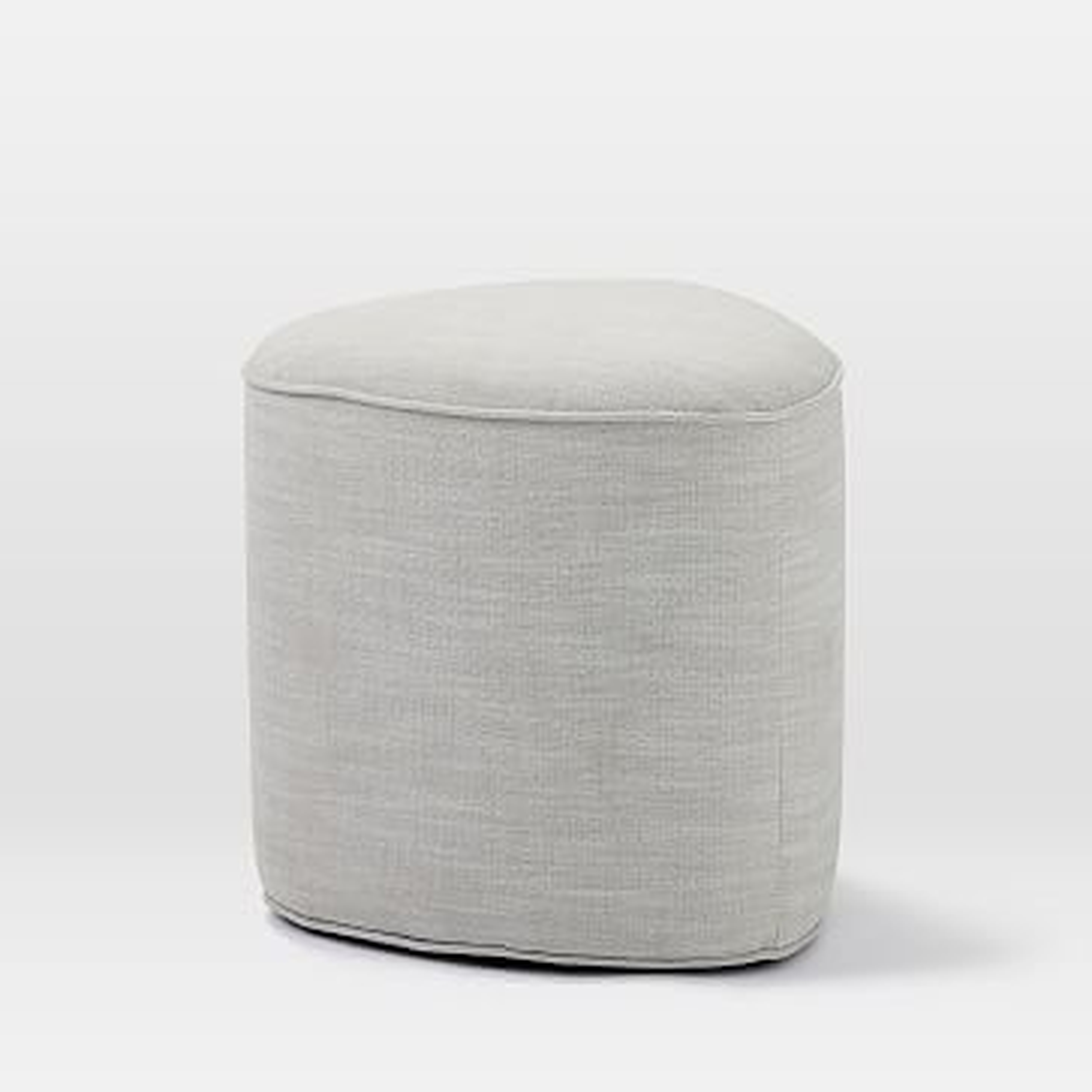 Pebble Ottoman, Small, Yarn Dyed Linen Weave, Frost Gray - West Elm