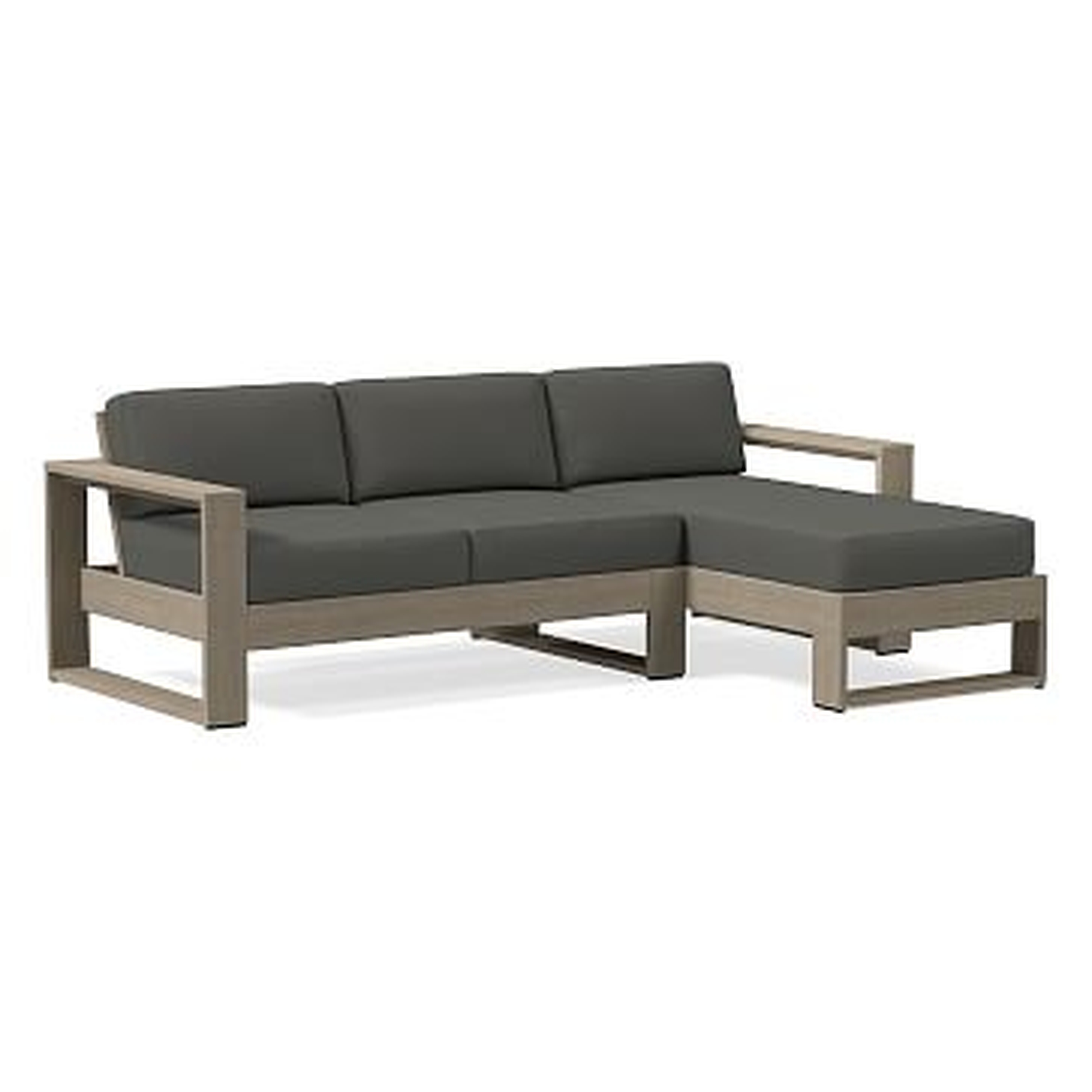 Portside Collection 2 Piece Sectional, Sectional, Chaise + Sectional, Sofa, Slipcover, Cast Charcoal - West Elm