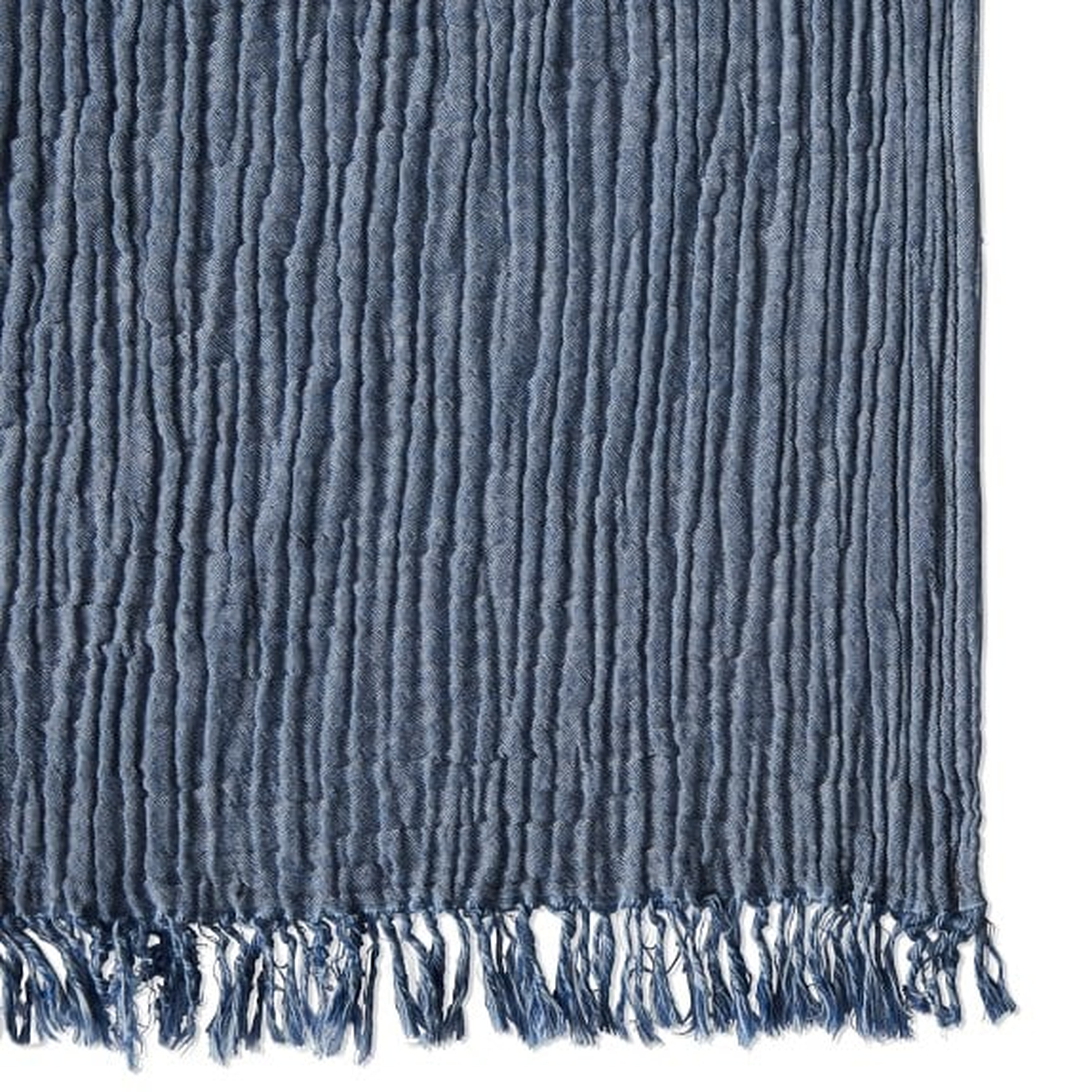 Cocoon Cotton Blanket, 90" X 90", Blue - Williams Sonoma Home