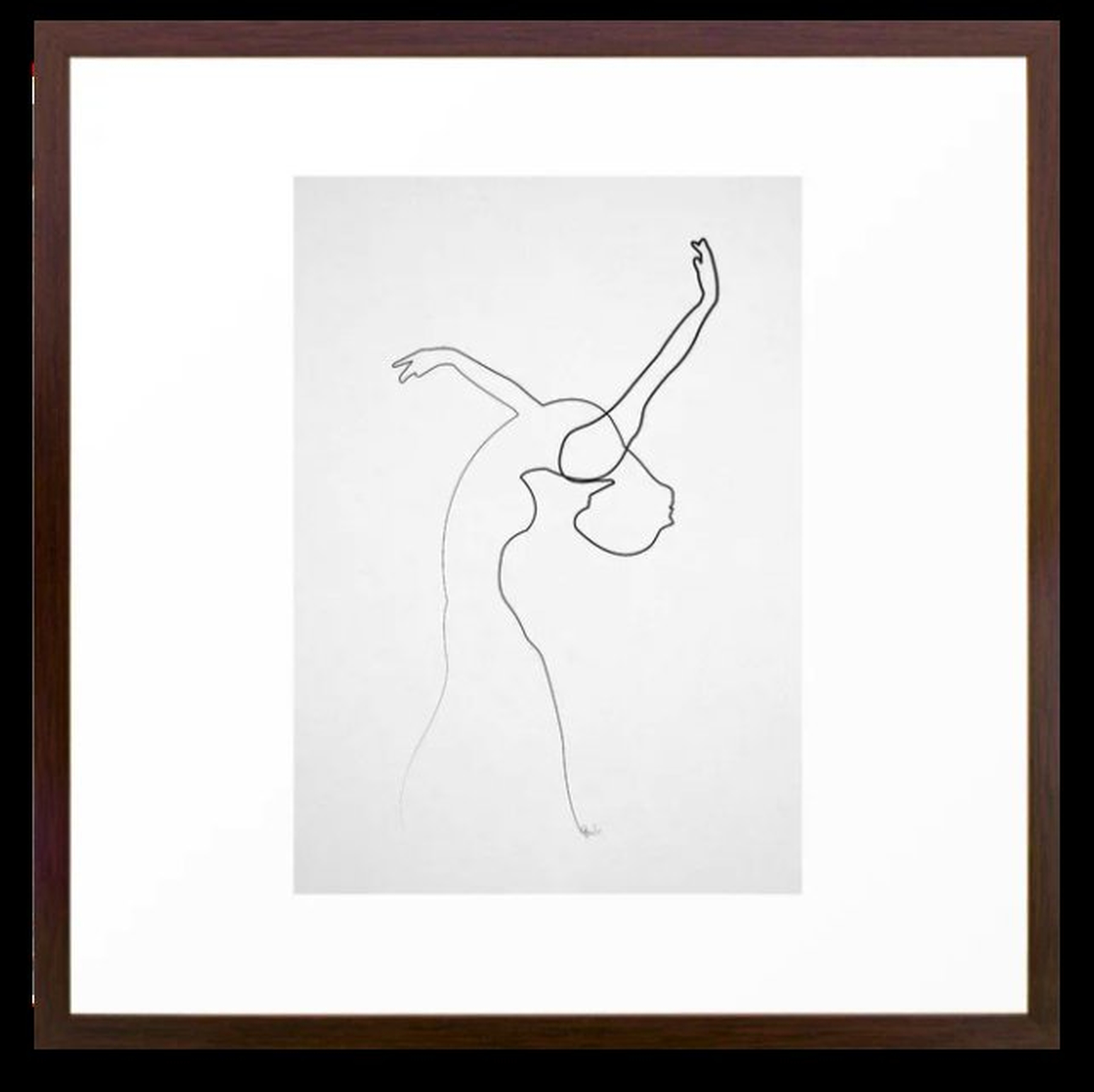 One line Dancer Framed Art Print by Quibe - Society6