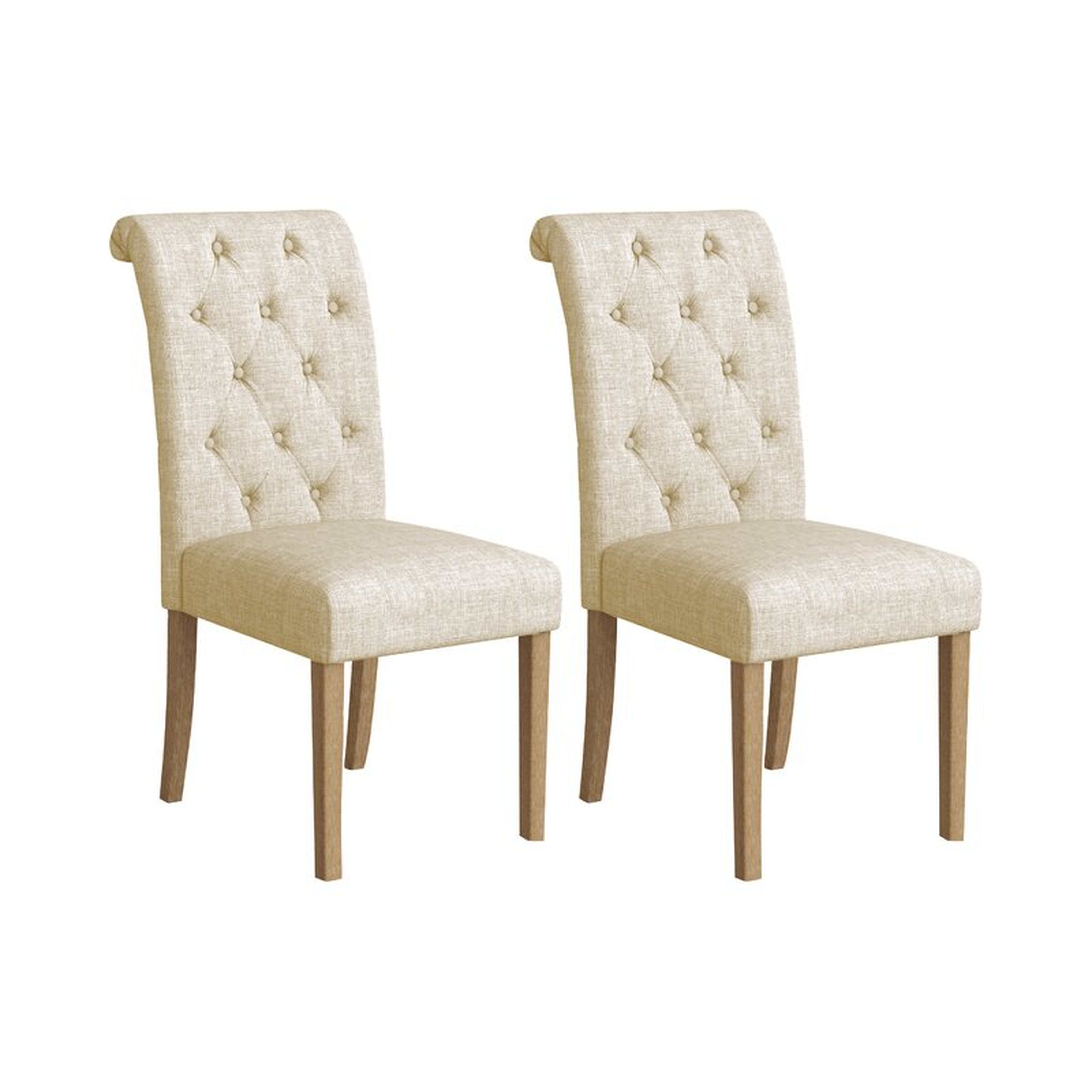 Charlotte Solid Wood Button Tufted Side Chair set of 2 - Wayfair